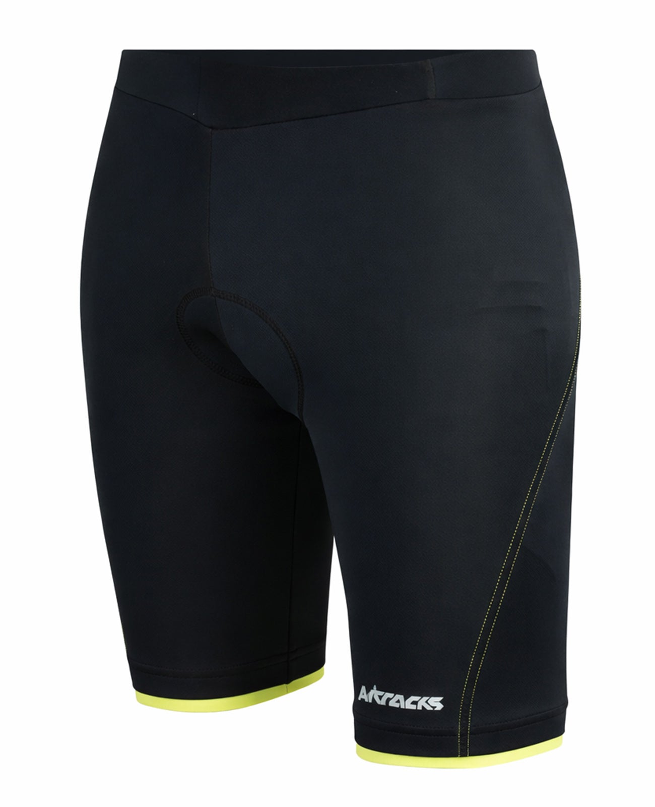 Damen Fahrradhose Kurz Radhose Comfort Line Schwarz-Neon