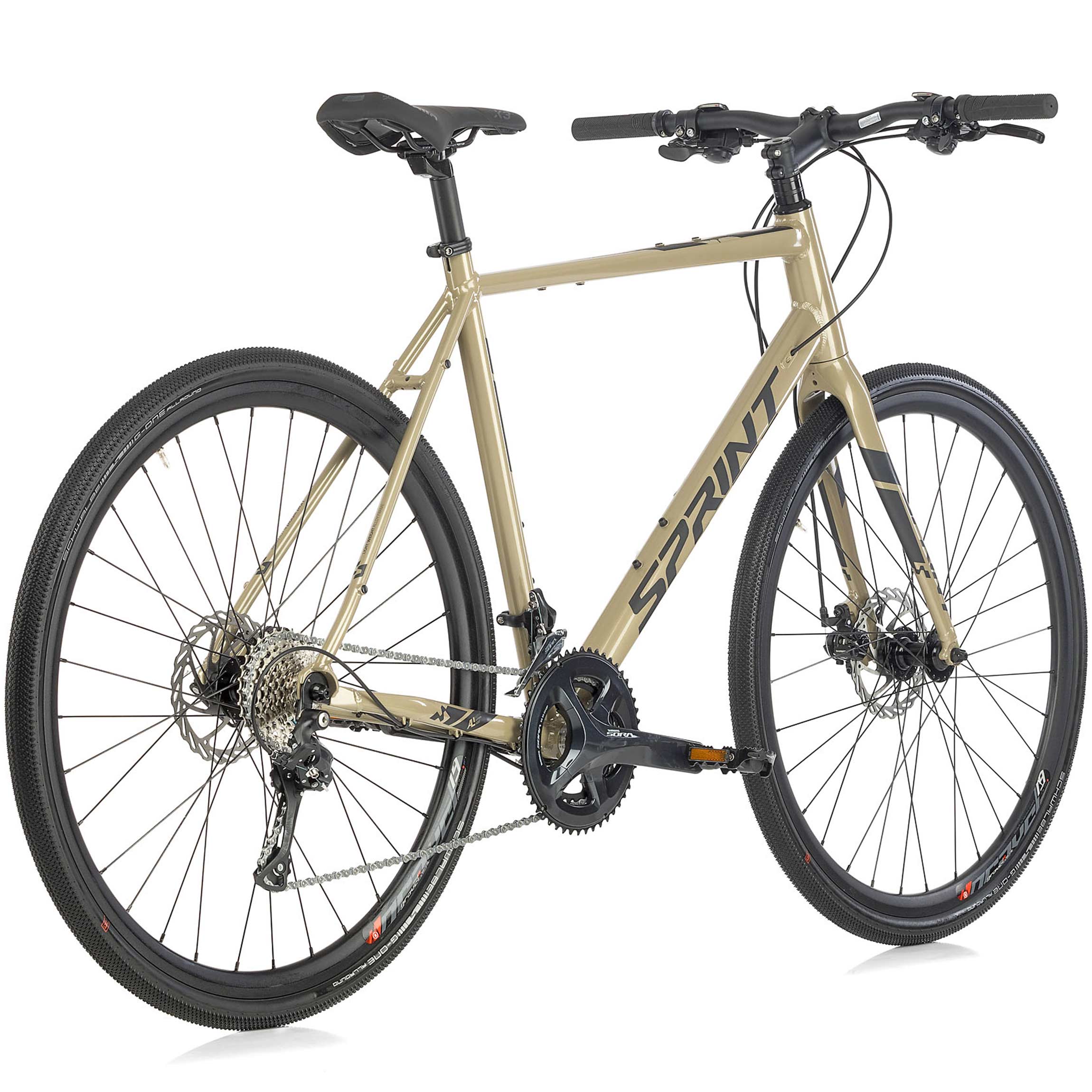 28" Herren Gravel Bike WHISPER URBAN PLUS Flatbar Fahrrad 2 x 9 Gang Shimano SORA RD-R3000 Beige