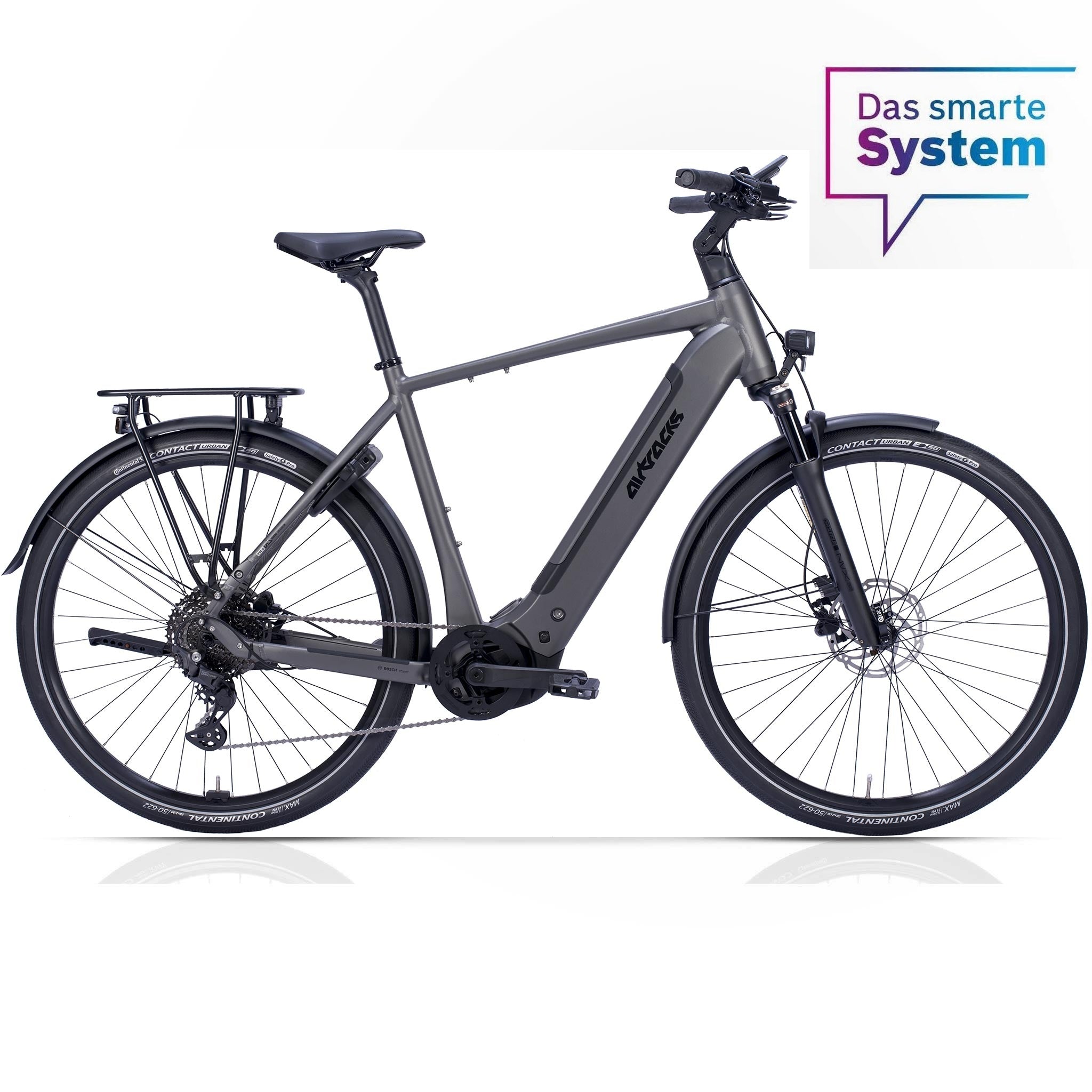 28" Vélo électrique trekking homme TERRA TR2 BOSCH Performance Line PX Smart System PowerTube 600 Wh SHIMANO Deore RD-M5130 SGS 10 vitesses noir