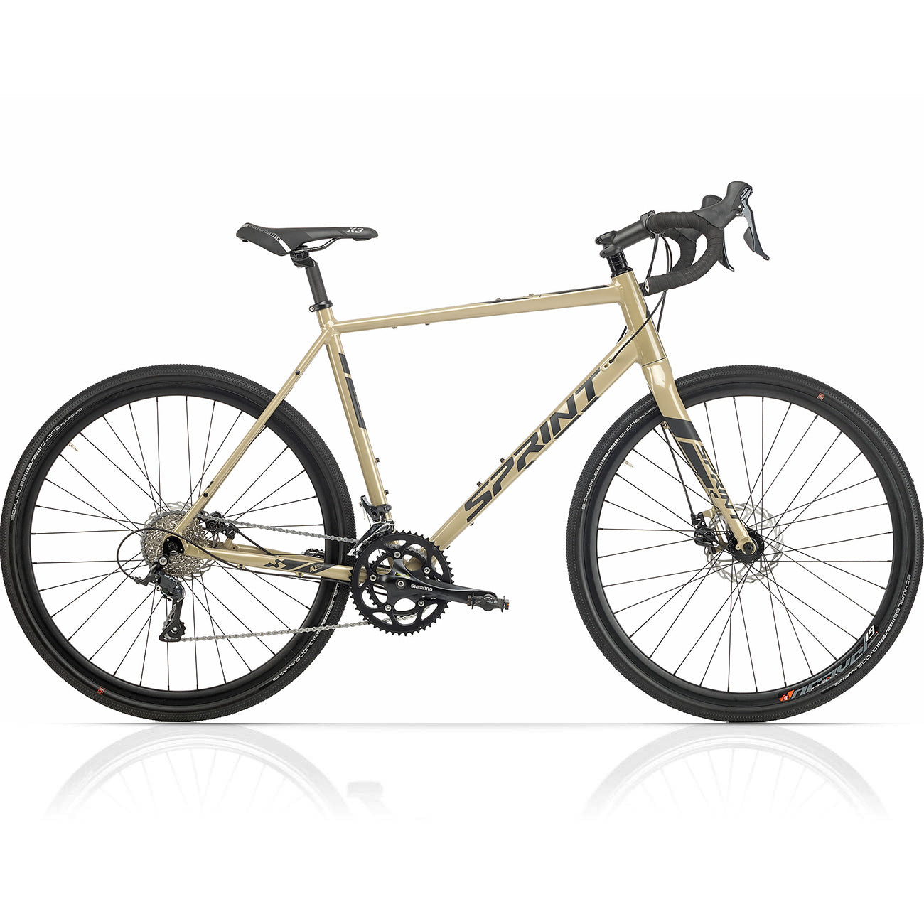 28" Herren Gravel Bike WHISPER ELITE MD Fahrrad 2 x 9 Gang SHIMANO SORA ST-R3000 Beige
