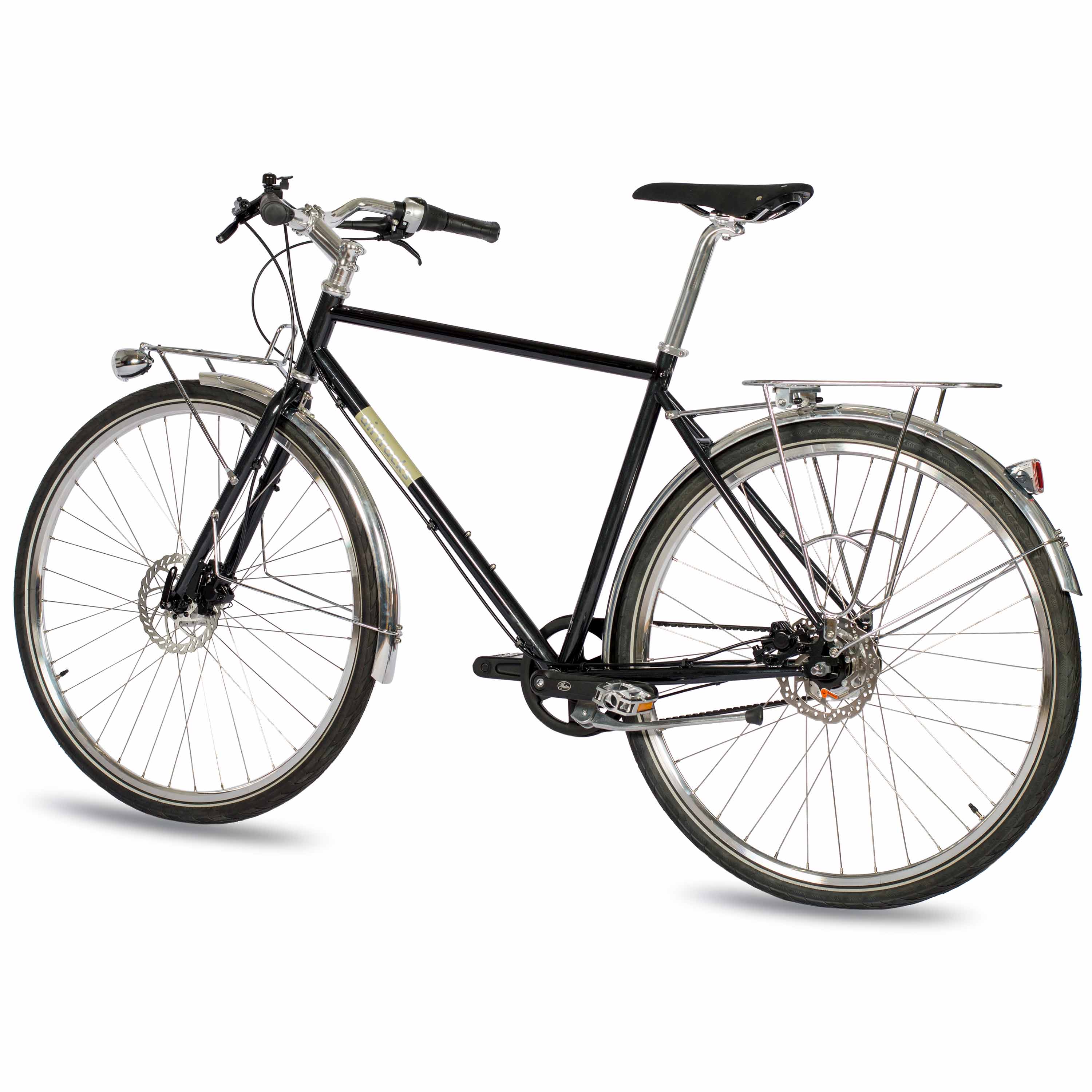 28" Herren Urban Bike City Fahrrad STREET CrMo GATES CARBON DRIVE BELT Shimano 7 x Gang NEXUS Schwarz