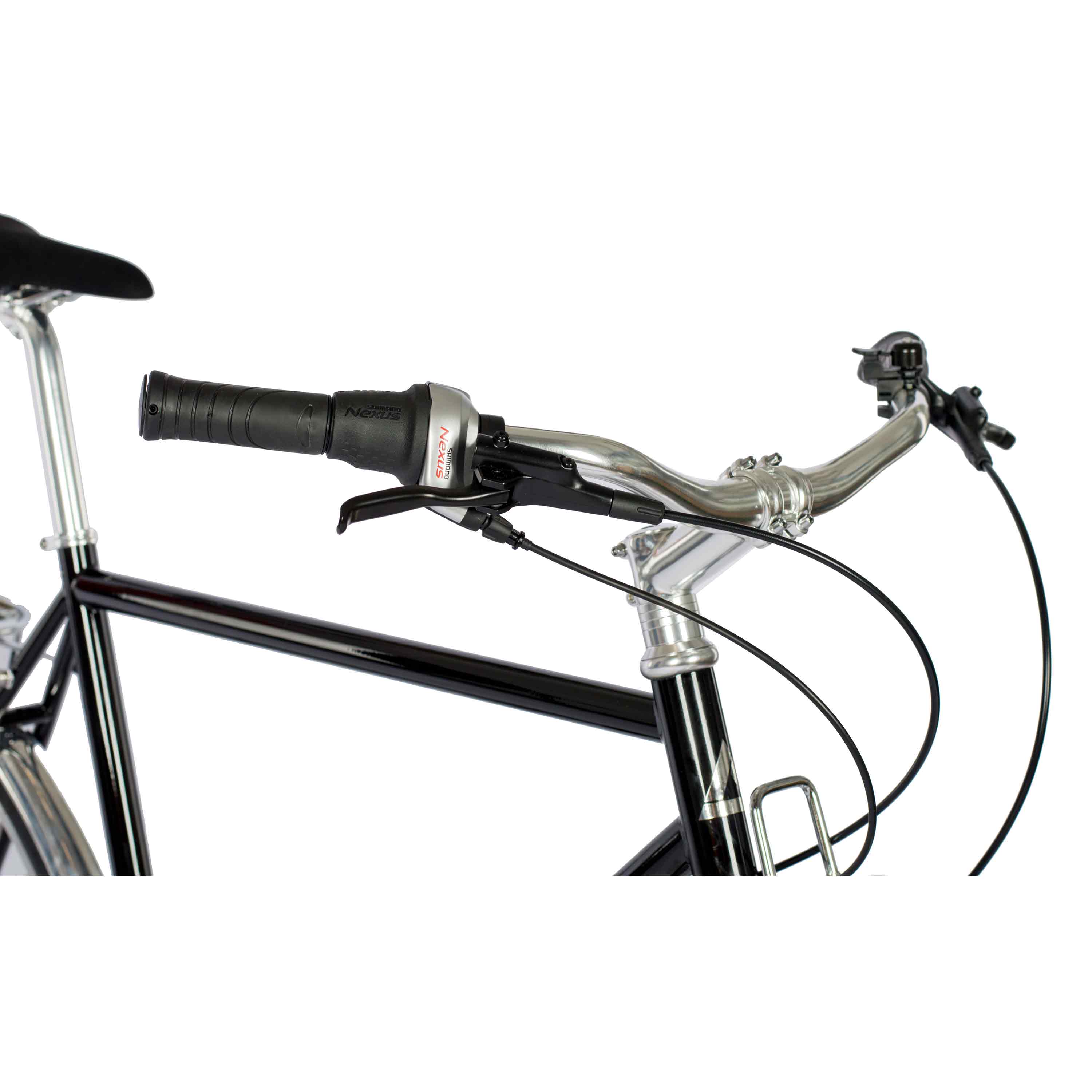 28" Herren Urban Bike City Fahrrad STREET CrMo GATES CARBON DRIVE BELT Shimano 7 x Gang NEXUS Schwarz