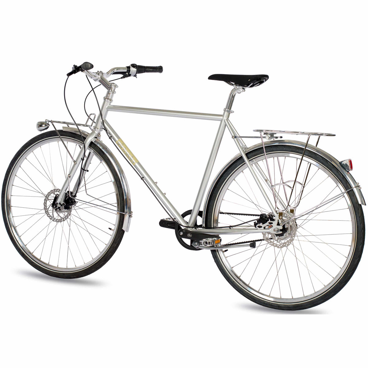 28" Herren Urban Bike City Fahrrad STREET CrMo GATES CARBON DRIVE BELT Shimano 7 x Gang NEXUS Silber