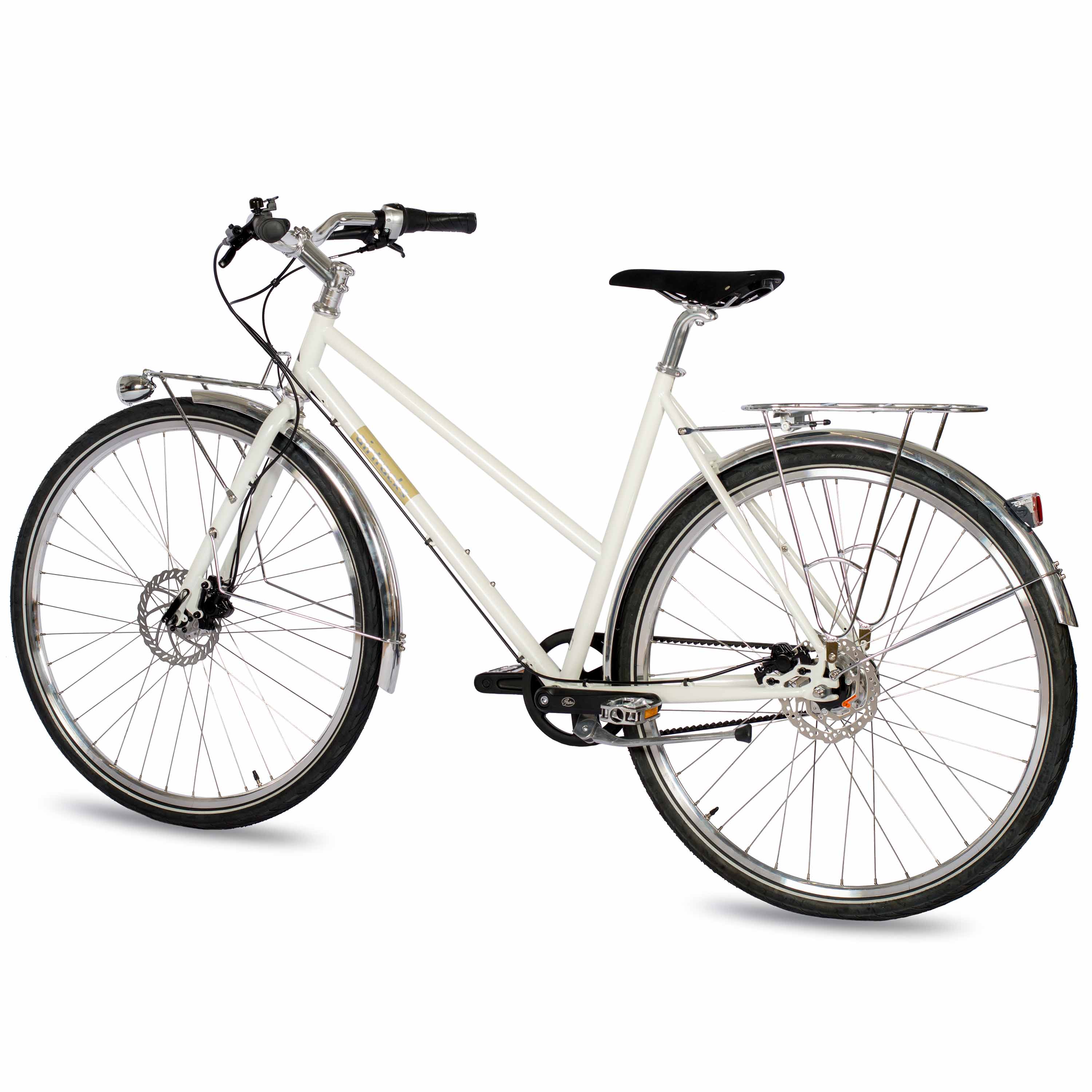 28" Damen Urban Bike City Fahrrad STREET CrMo GATES CARBON DRIVE BELT Shimano 7 x Gang NEXUS Weiß