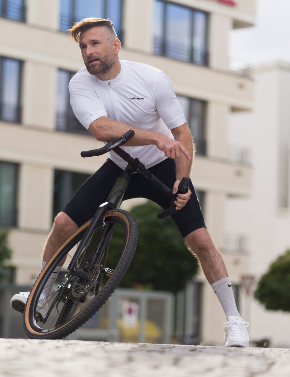 Herren Fahrradtrikot Kurzarm Radtrikot Air Tech II Weiß