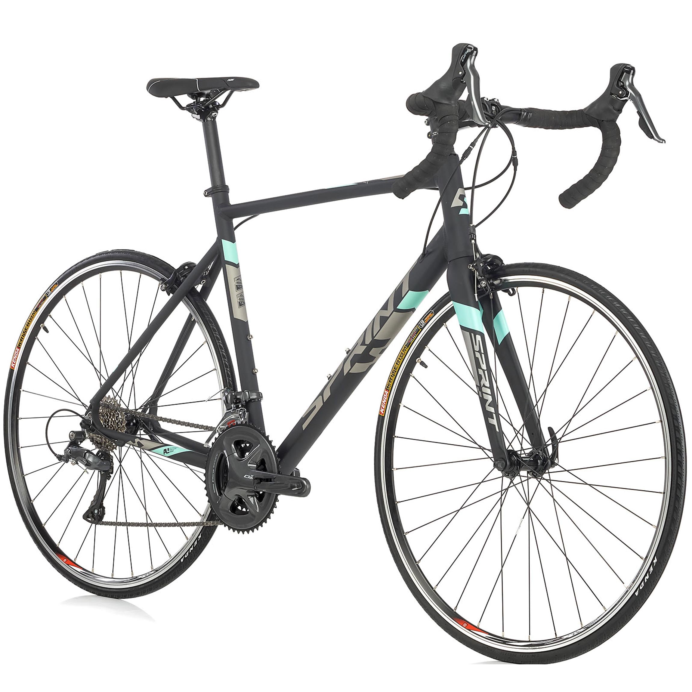 28" Herren Rennrad SPRINT MONZA RACE Fahrrad CARBON GABEL 2 x 8 Gang SHIMANO CLARIS RD-R2000 Black / Grey