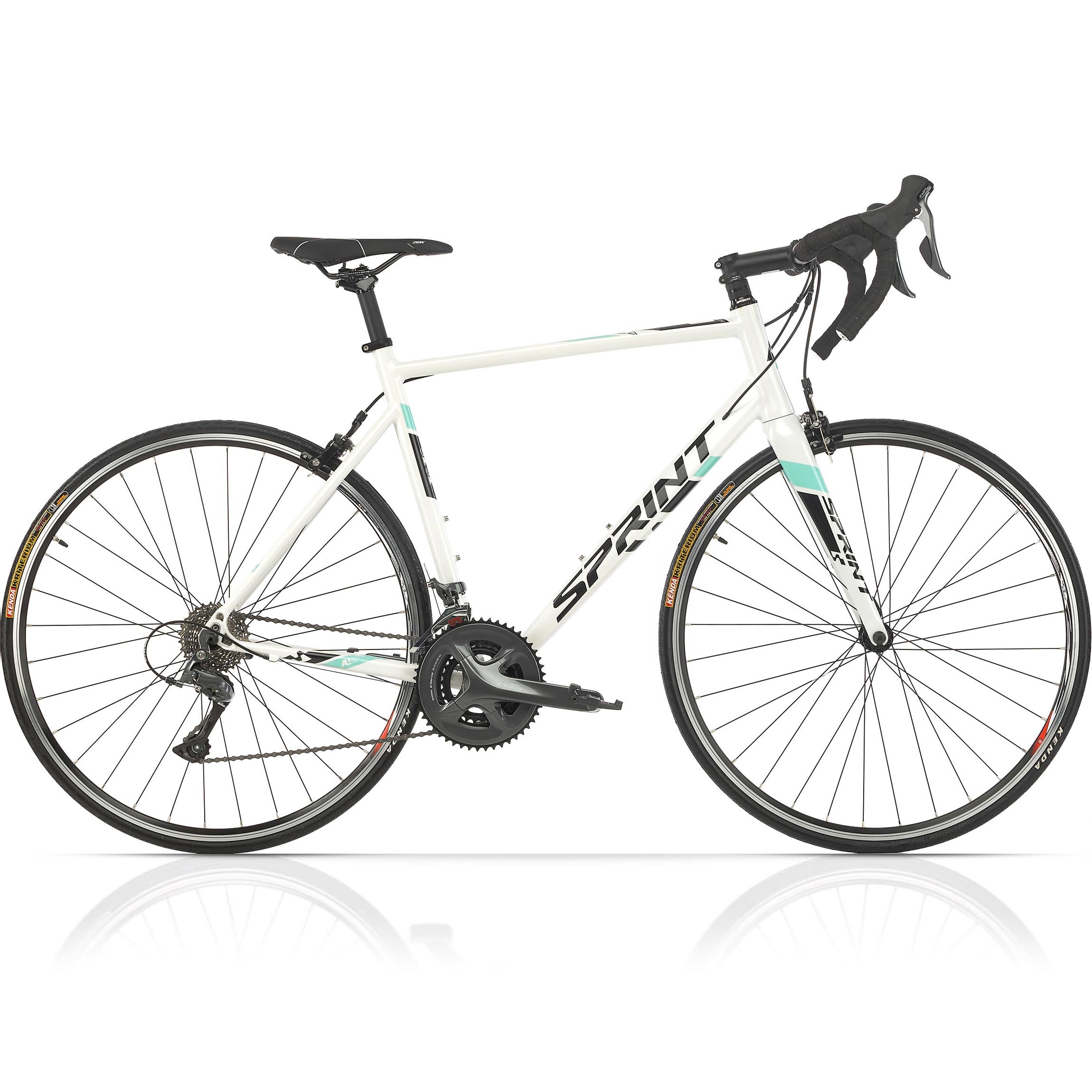 28" Men's Road Bike SPRINT MONZA RACE Bicycle CARBON FORK 2 x 8 Speed SHIMANO CLARIS RD-R2000 White / Green
