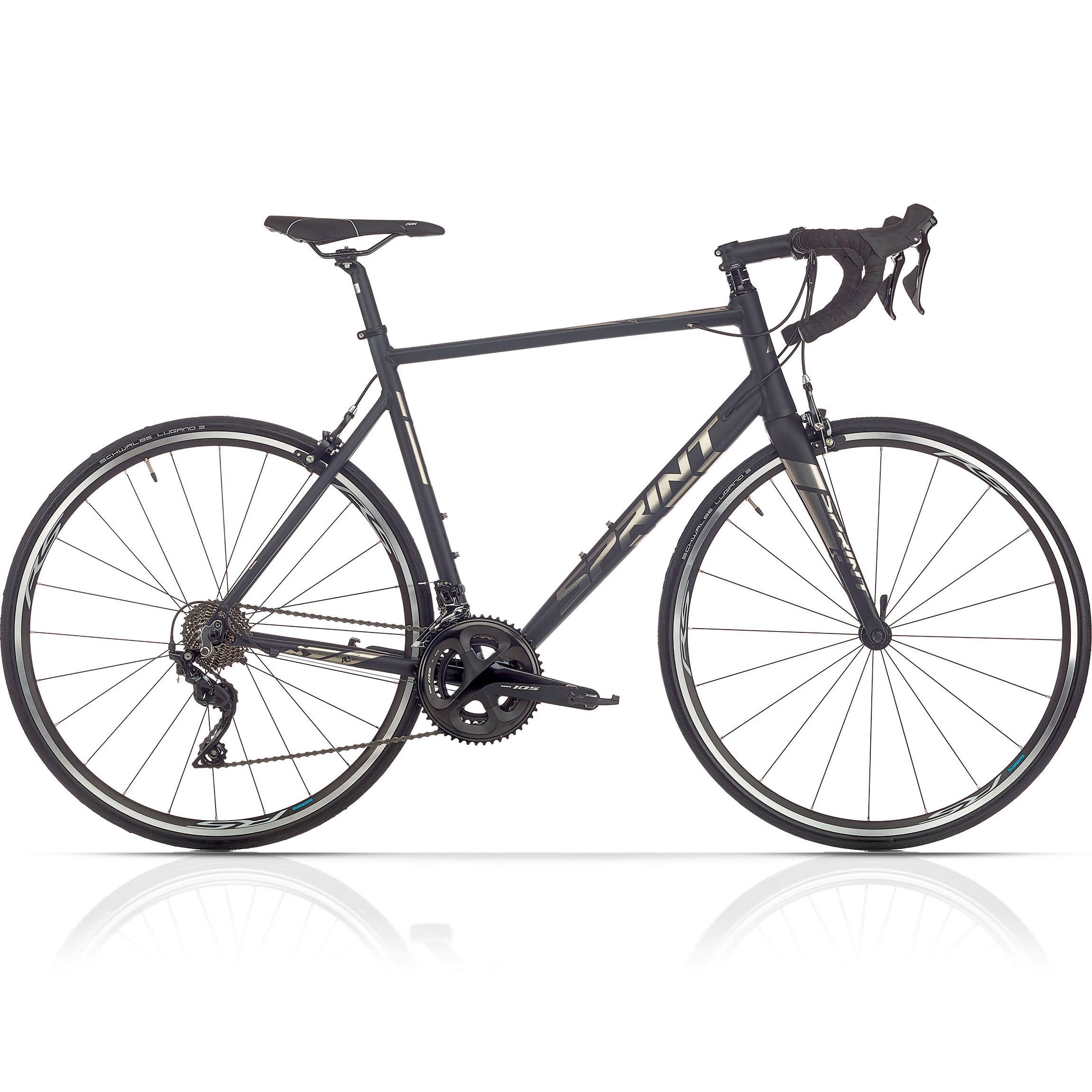 28" Herren Rennrad SPRINT MONZA TEAM Fahrrad CARBON GABEL 2 x 11 Gang SHIMANO 105 RD-R7000 Black / Matt
