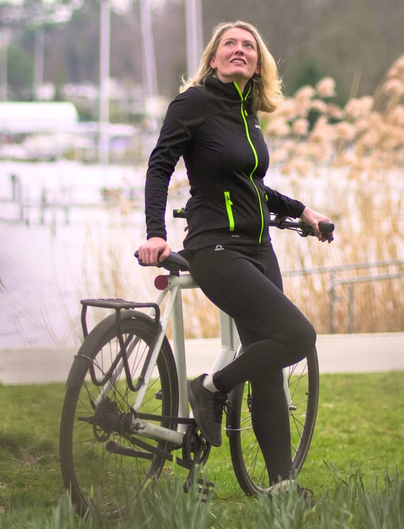 Women Thermo Bicycle Jacket Softshell Pro Line II + Thermo Bicycle Pants Lang