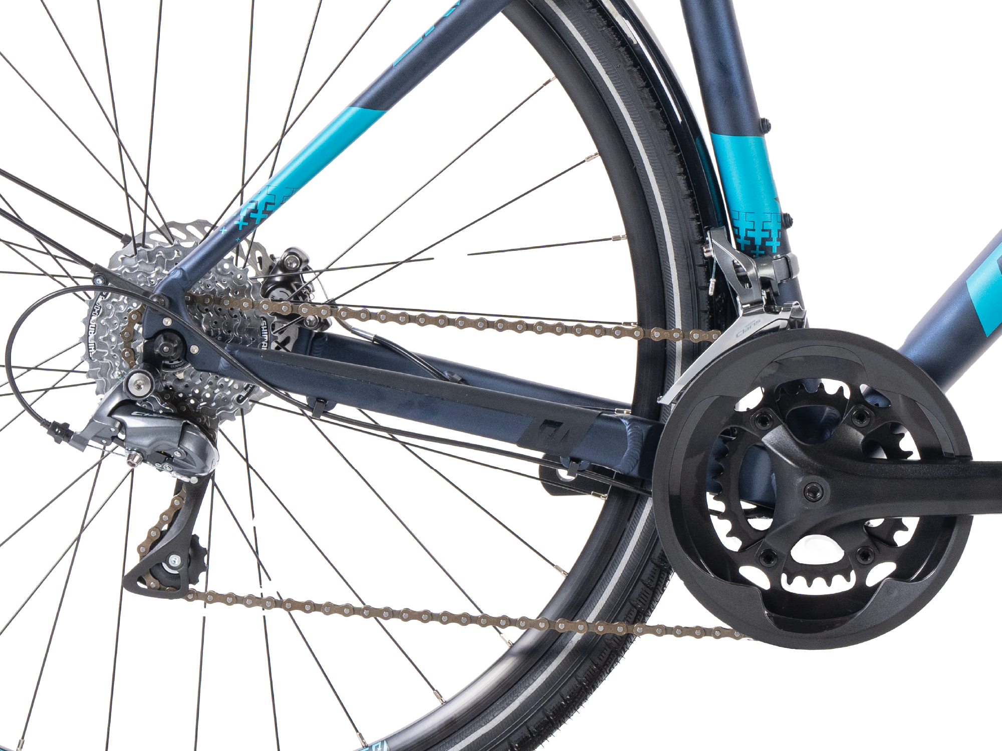 28" Herren Gravel Fahrrad Storm 3.1 Shimano 2x8 Claris R2000 + Sora RD-R3000-GS Blau Matt