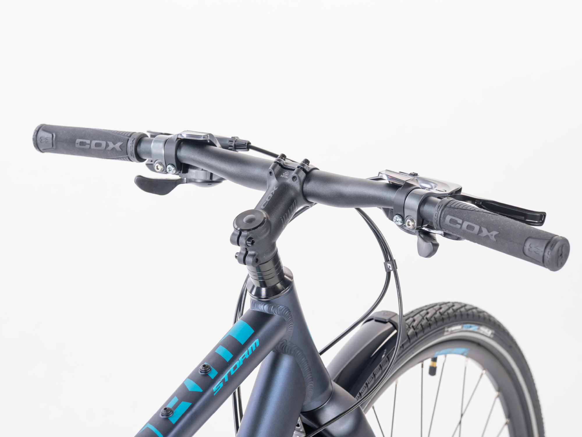 28" Herren Gravel Fahrrad Storm 3.1 Shimano 2x8 Claris R2000 + Sora RD-R3000-GS Blau Matt