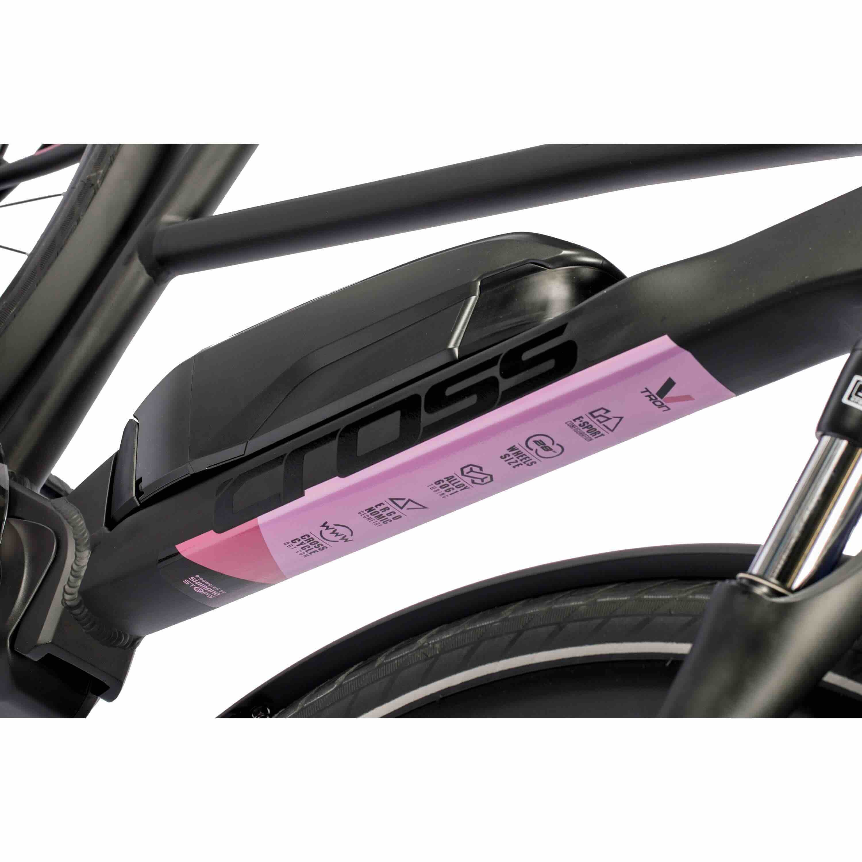 28" Damen E-Bike Trekking Fahrrad V-TRON SHIMANO STEPS E-5000 418 Wh 9 GANG SHIMANO RD-T3000
