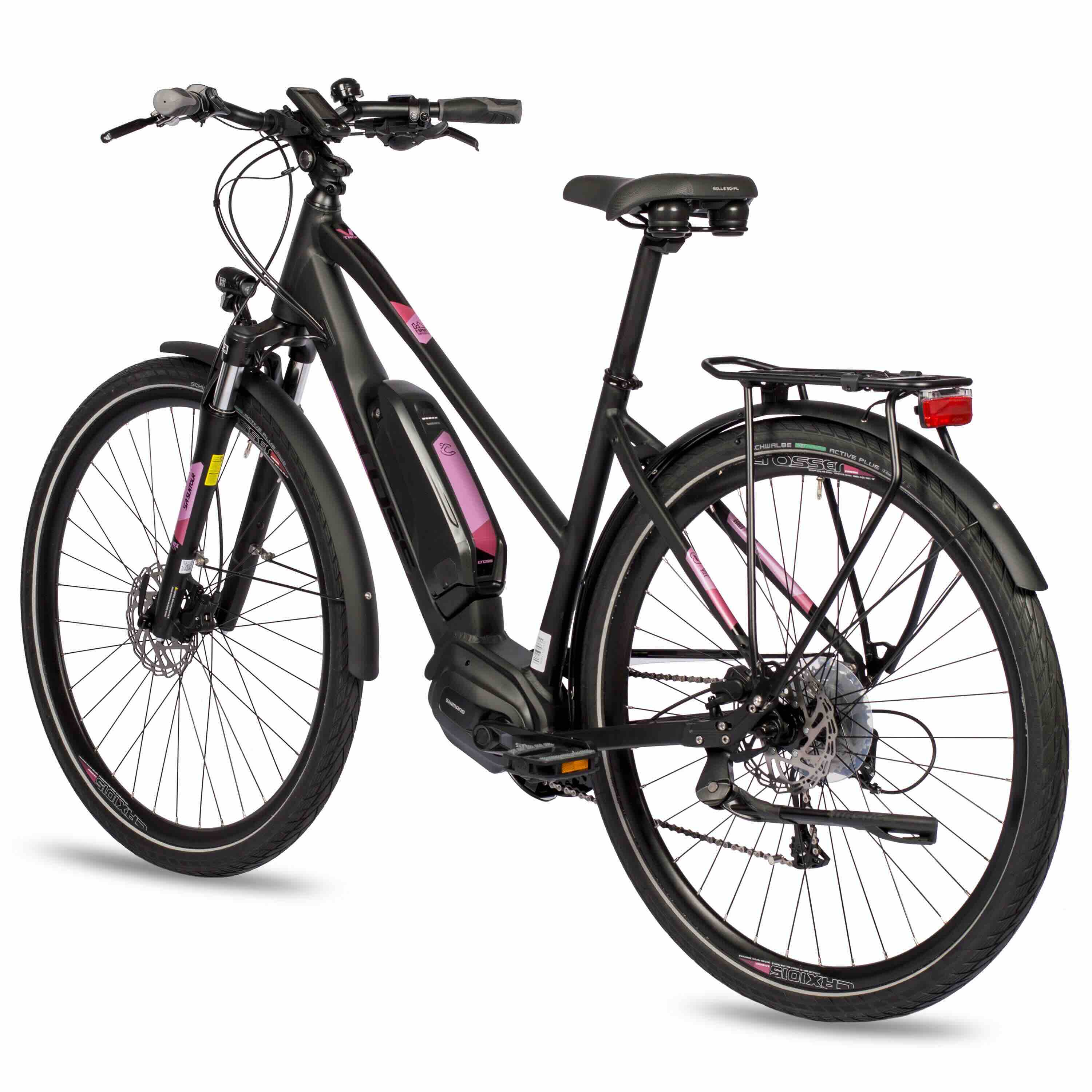 28" Damen E-Bike Trekking Fahrrad V-TRON SHIMANO STEPS E-5000 418 Wh 9 GANG SHIMANO RD-T3000