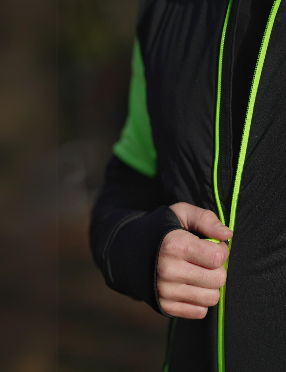 Herren Winter Thermolaufset Pro Line Laufshirt Langarm + Laufhose Lang Schwarz Neon