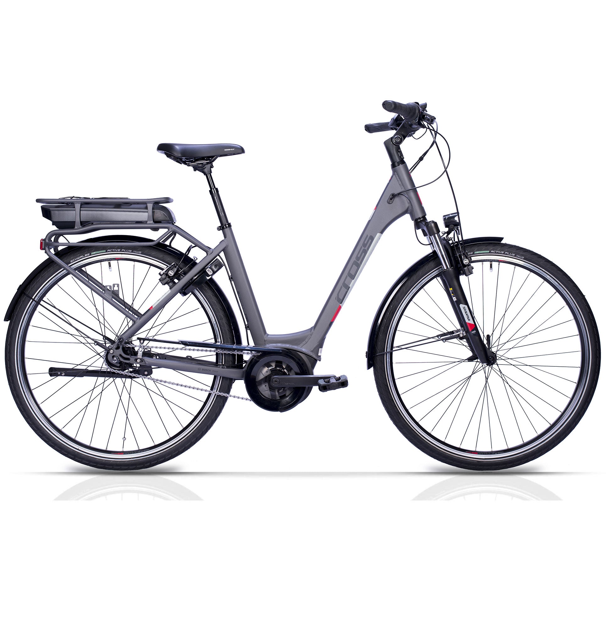 28" Bicicleta eléctrica de ciudad V-Tron RACK BOSCH ACTIVE LINE PLUS 400 Wh 7 velocidades SHIMANO NEXUS freno de contrapedal trasero