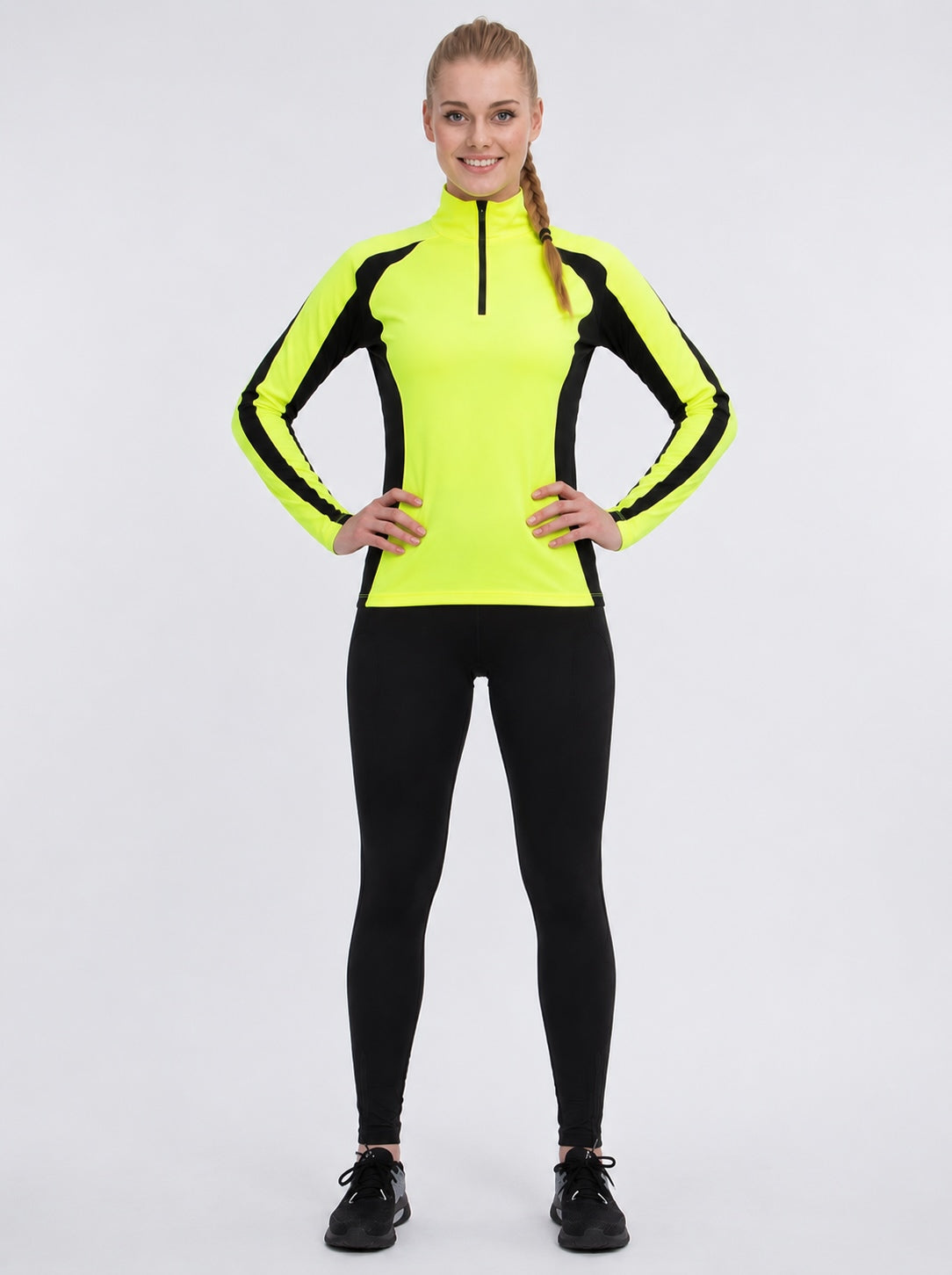 Damen Thermo Fahrradhose Lang Schwarz
