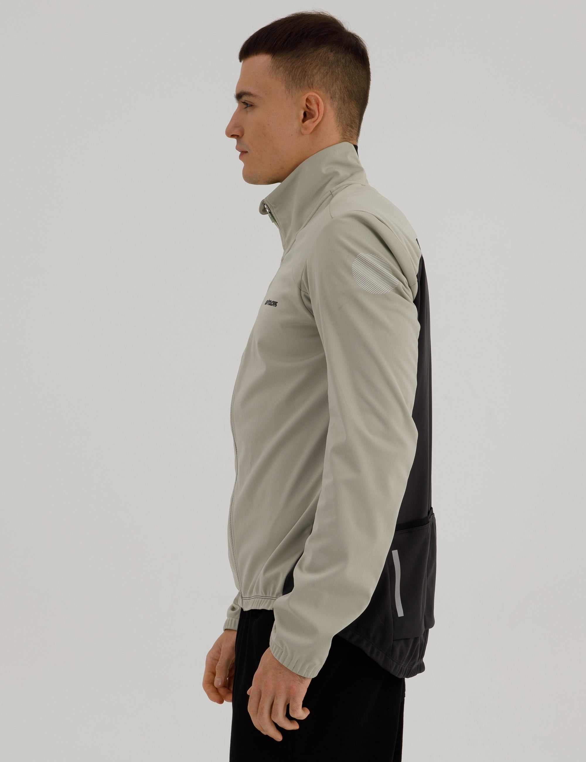 Veste d'hiver homme pour vélo Softshell Thermique Ligne Advance Noir-Gris