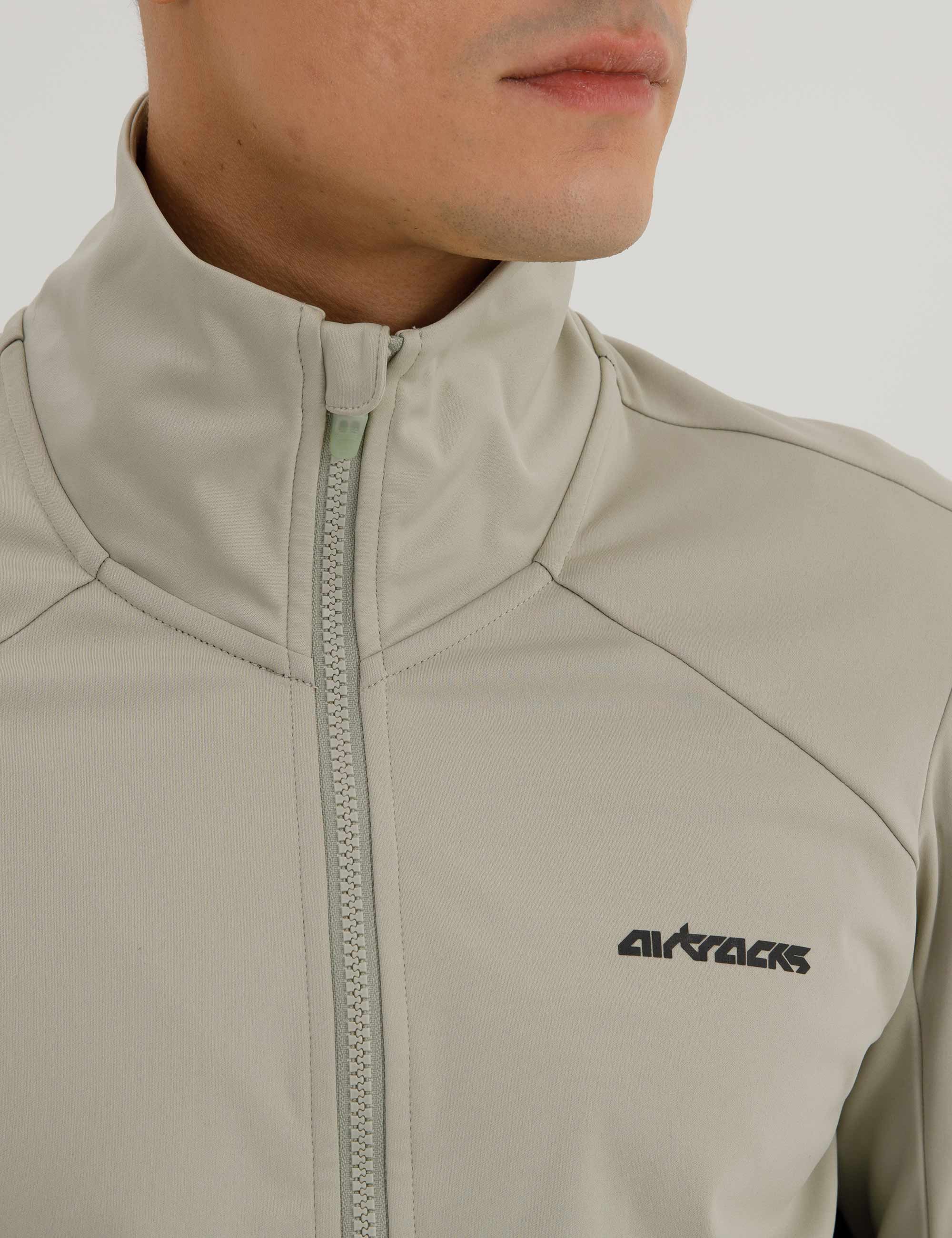 Veste d'hiver homme pour vélo Softshell Thermique Ligne Advance Noir-Gris