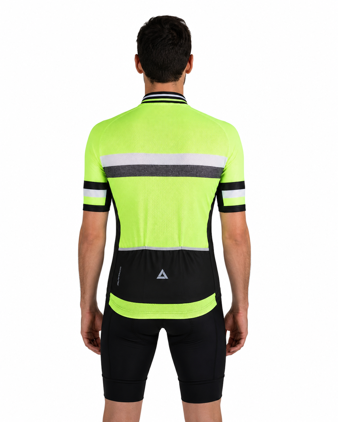 Herren Fahrradtrikot Kurzarm Pro Line III Neon-Schwarz