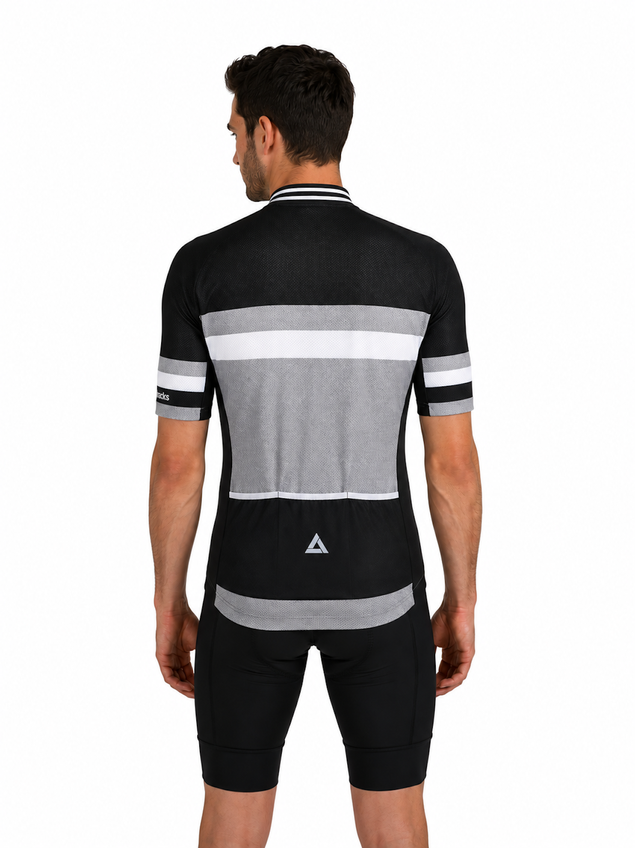 Herren Fahrradtrikot Kurzarm Pro Line III Schwarz-Grau
