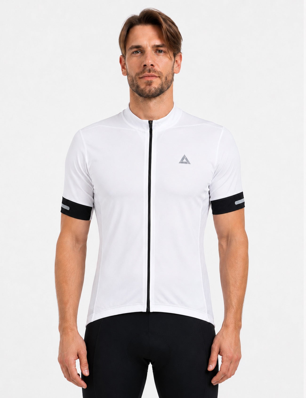 Herren Fahrradtrikot Kurzarm Radtrikot Pro Team Line II Weiß