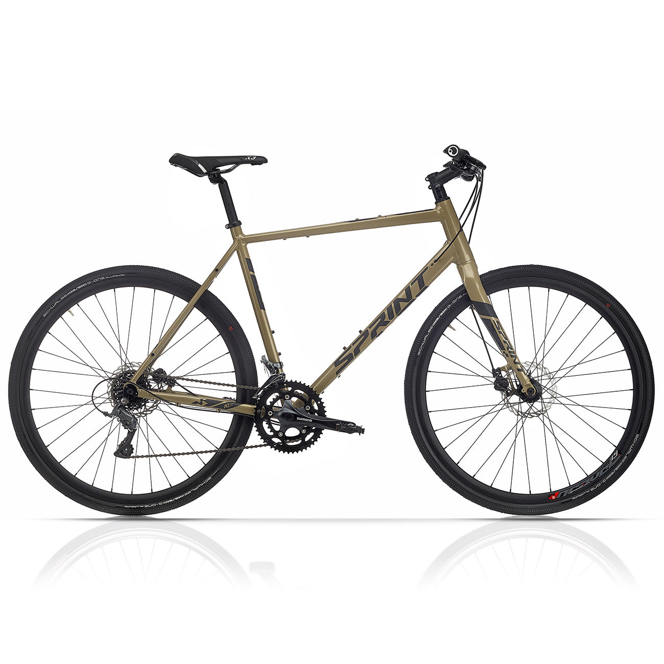 28" Herren Gravel Bike WHISPER PLUS Flatbar Fahrrad 2 x 8 Gang Shimano Claris RD-R2000 Beige