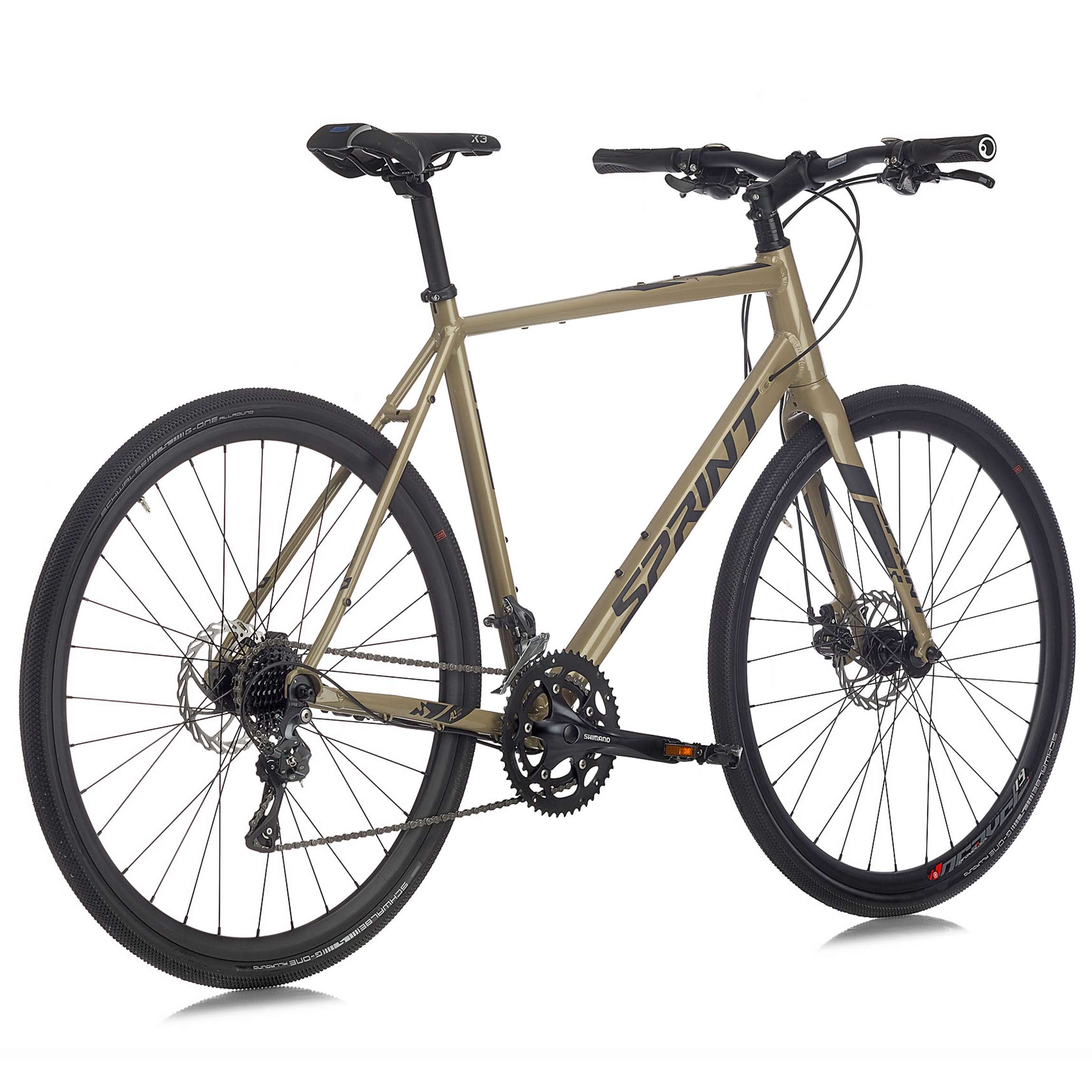 28" Vélo gravel homme WHISPER PLUS guidon plat transmission Shimano Claris RD-R2000 2 x 8 vitesses