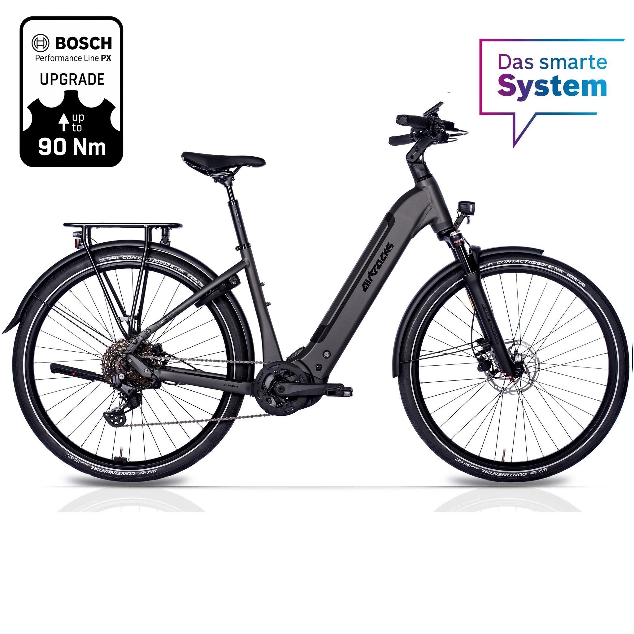 28" Damen E-Bike Trekking Fahrrad LS TERRA TR2 BOSCH Performance Line PX (Smart) POWERTUBE 600Wh 10 Gang SHIMANO DEORE RD-M5130