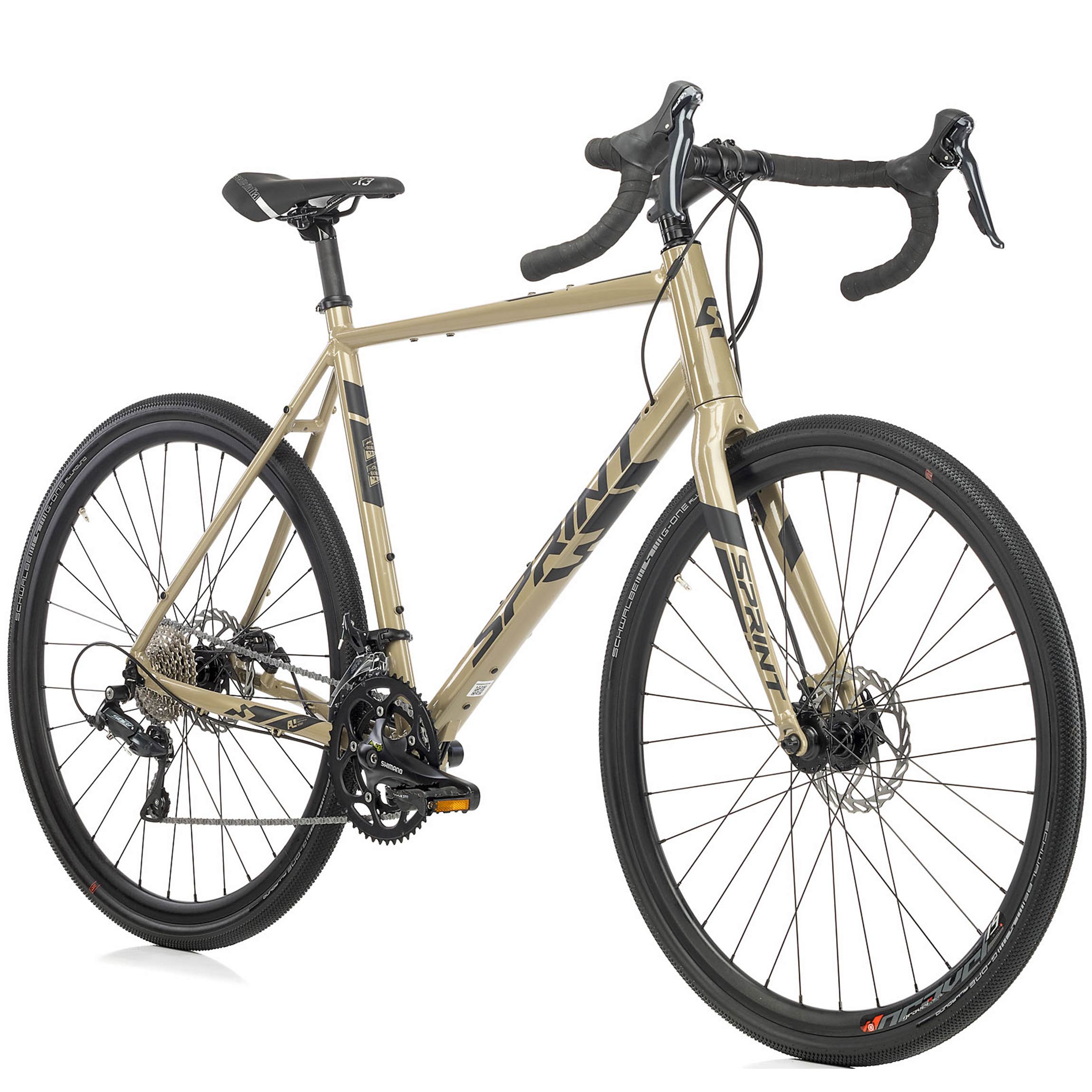 28" Herren Gravel Bike WHISPER ELITE MD Fahrrad 2 x 9 Gang SHIMANO SORA ST-R3000 Beige