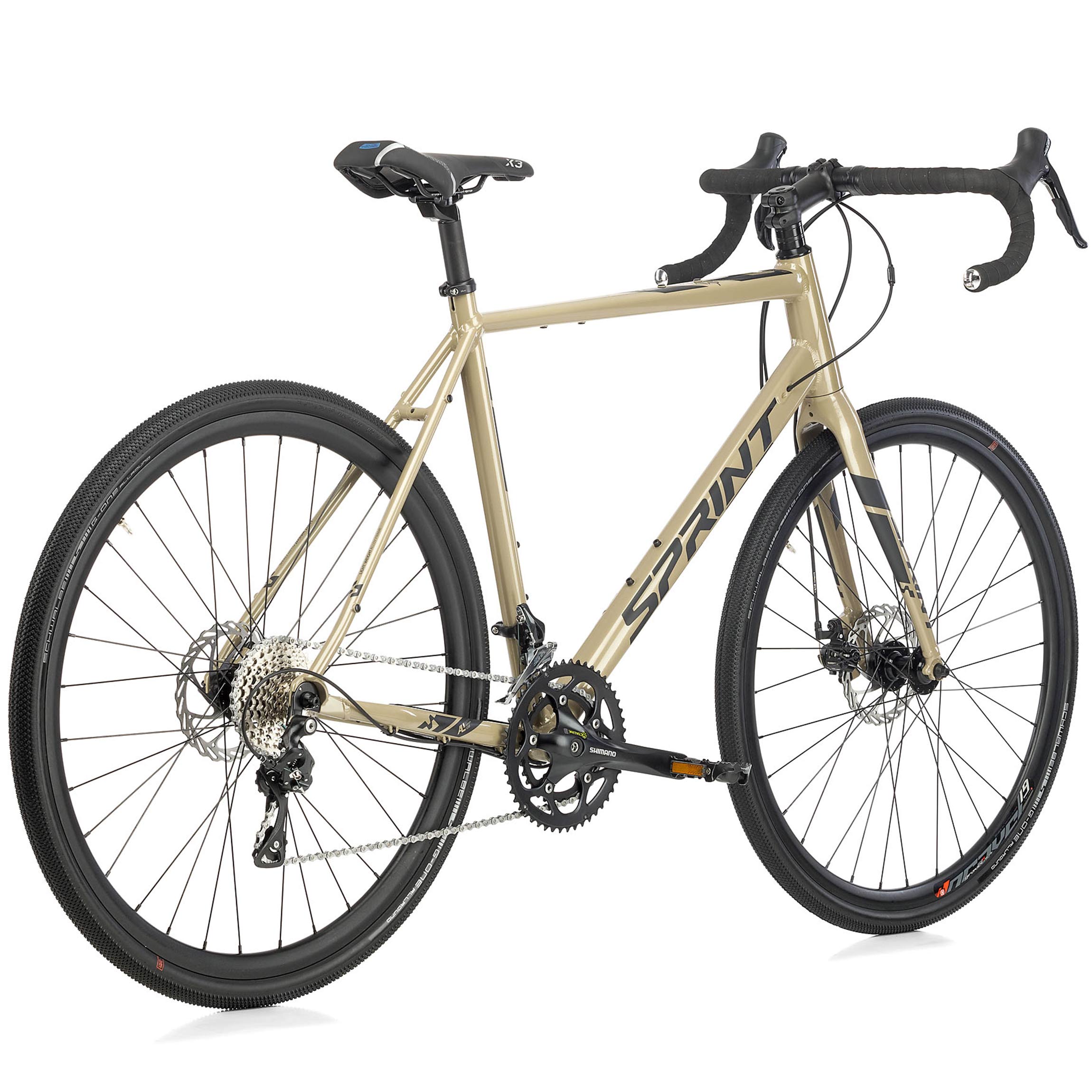 28" Herren Gravel Bike WHISPER ELITE MD Fahrrad 2 x 9 Gang SHIMANO SORA ST-R3000 Beige