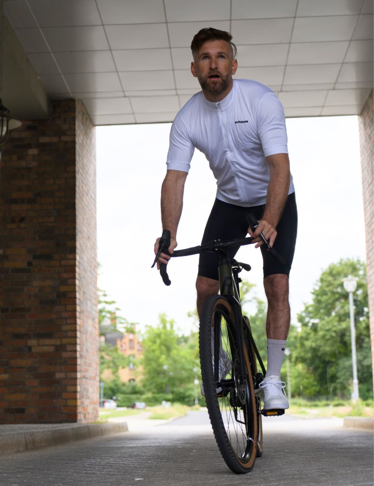 Herren Fahrradtrikot Kurzarm Radtrikot Air Tech II Weiß