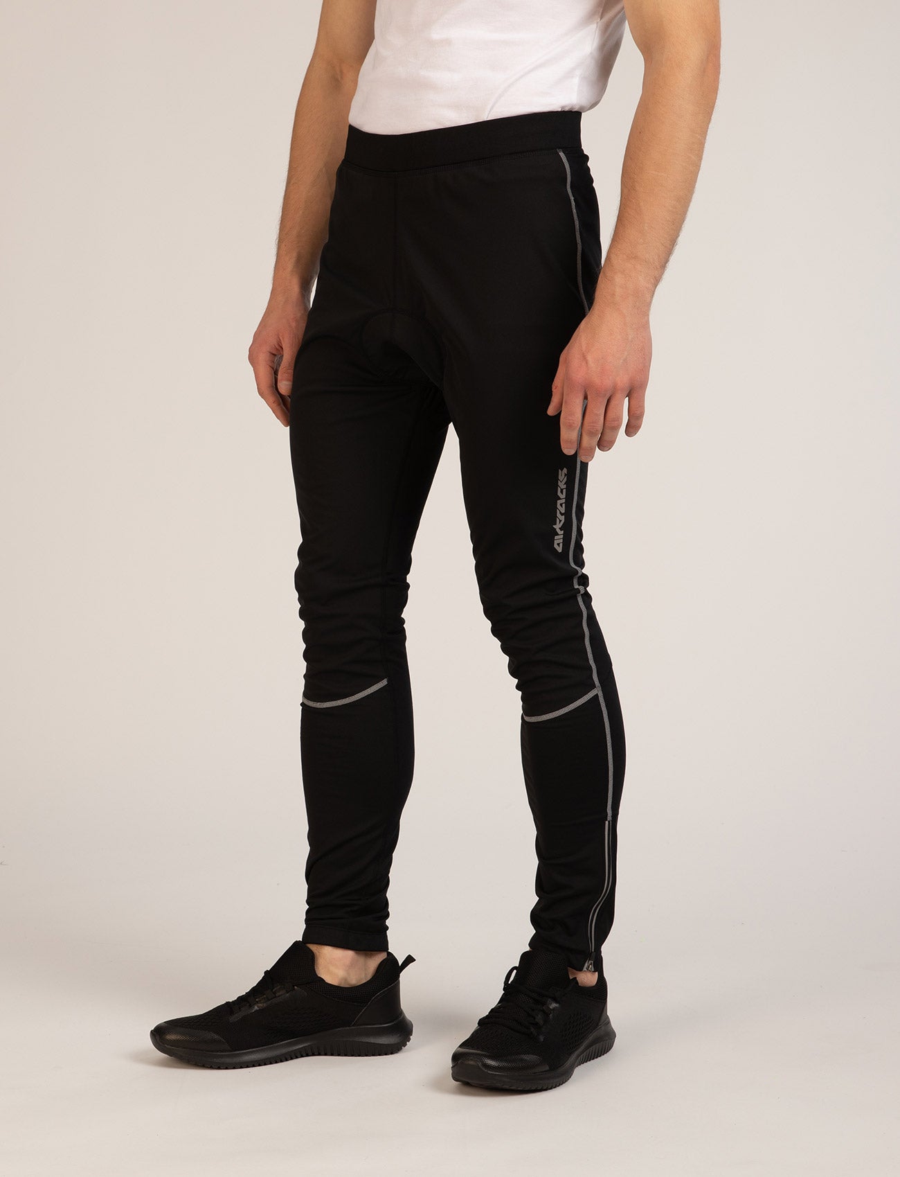 Ensemble maillot vélo thermique d'hiver pour homme (2 pièces) Maillot vélo Pro-T manches longues + pantalon vélo long Noir Argent