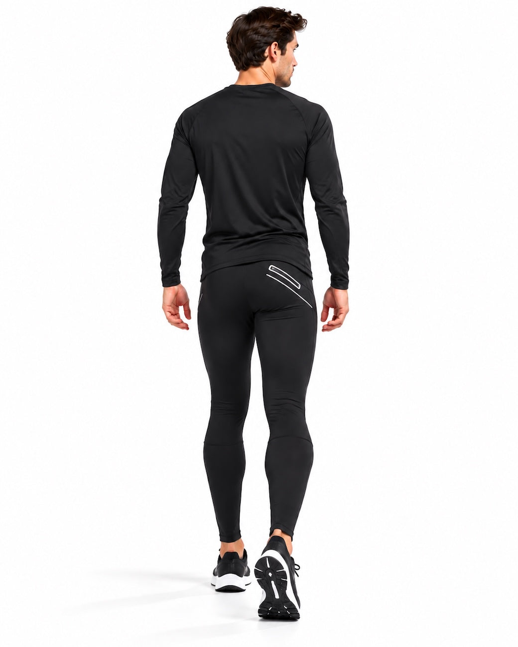 Herren Thermo Winter Laufhose Lang Pro Line Schwarz