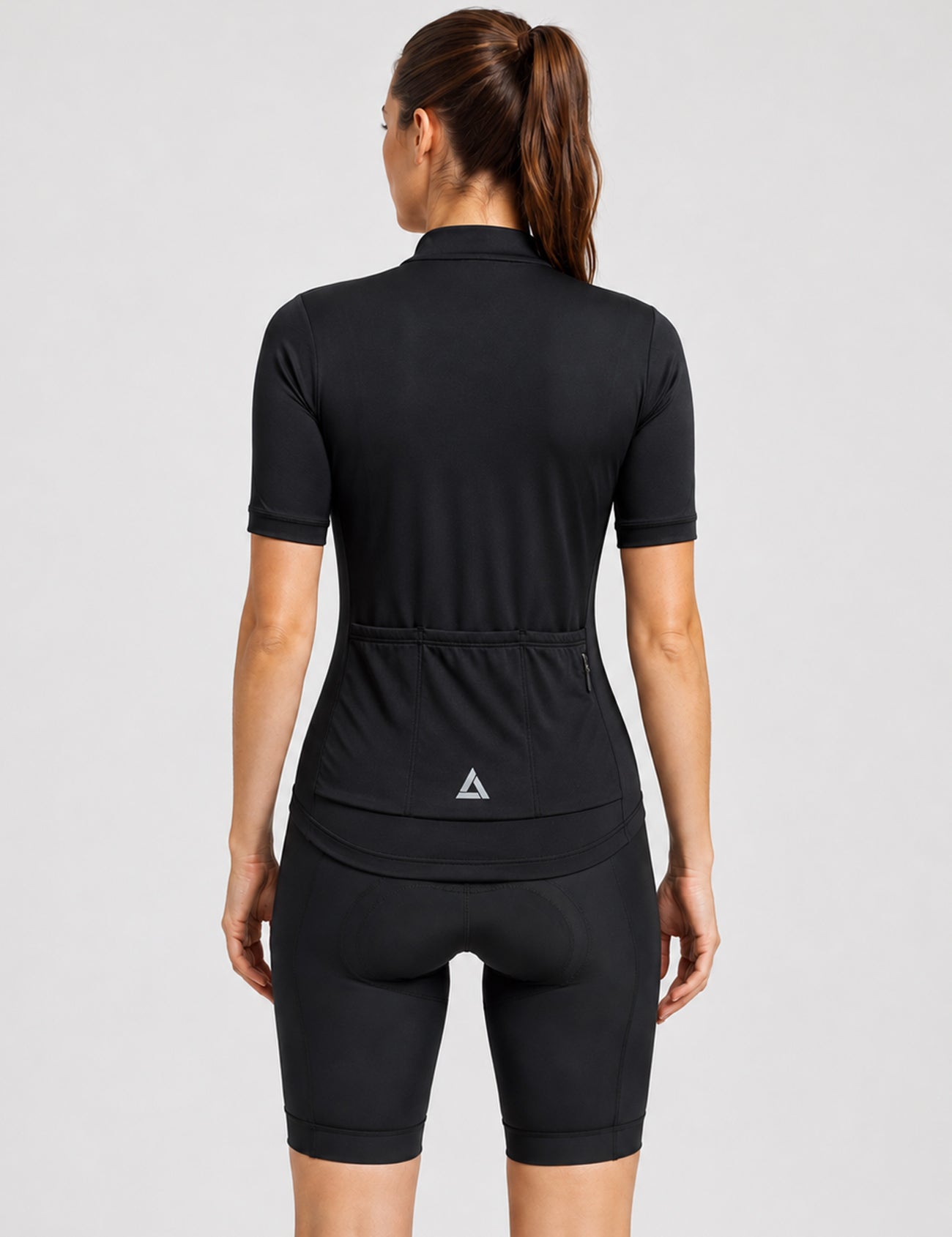 Damen Fahrradtrikot Kurzarm Radtrikot Comfort Line Black