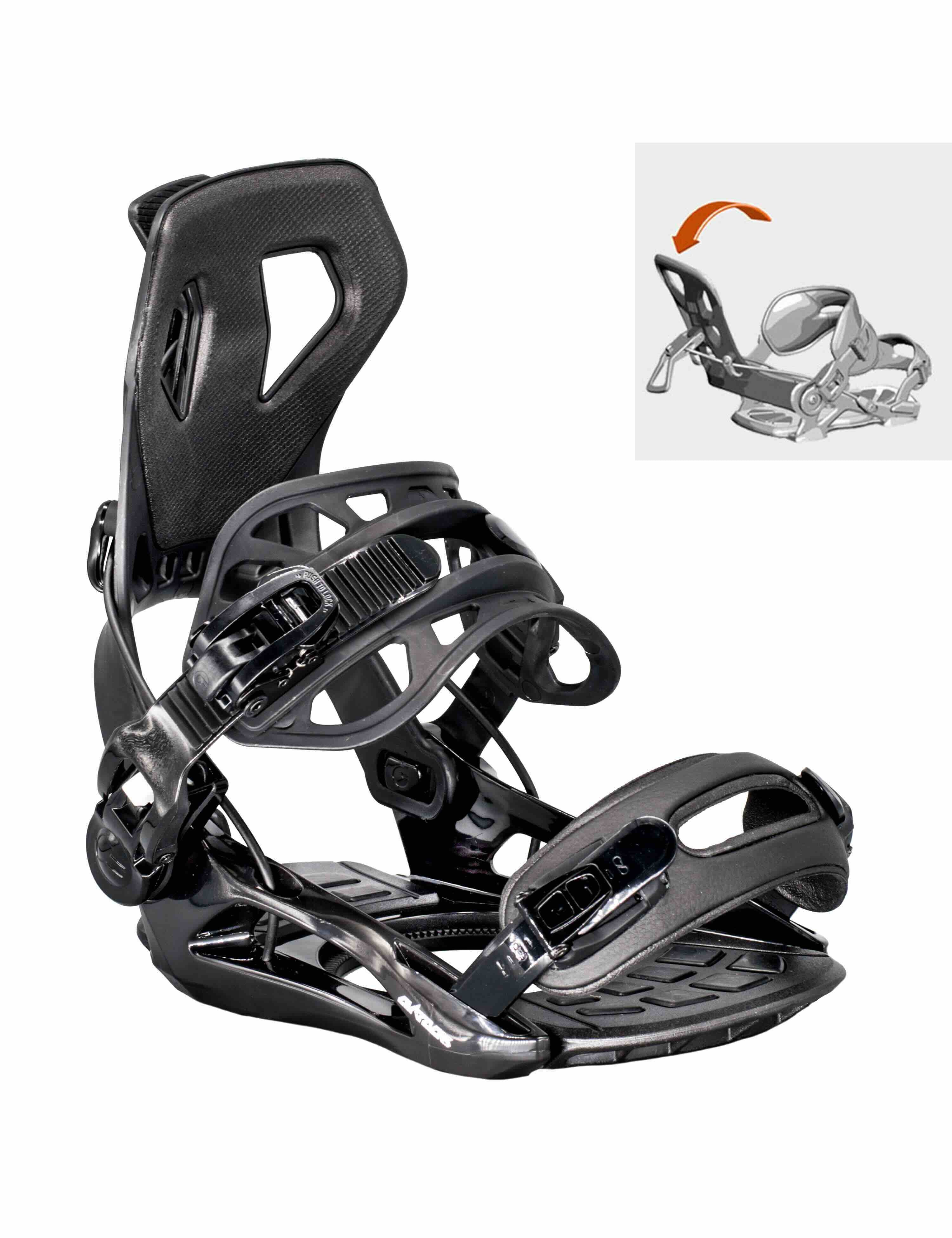 Snowboard Bindung Master Pro MULTIENTRY FASTEC System