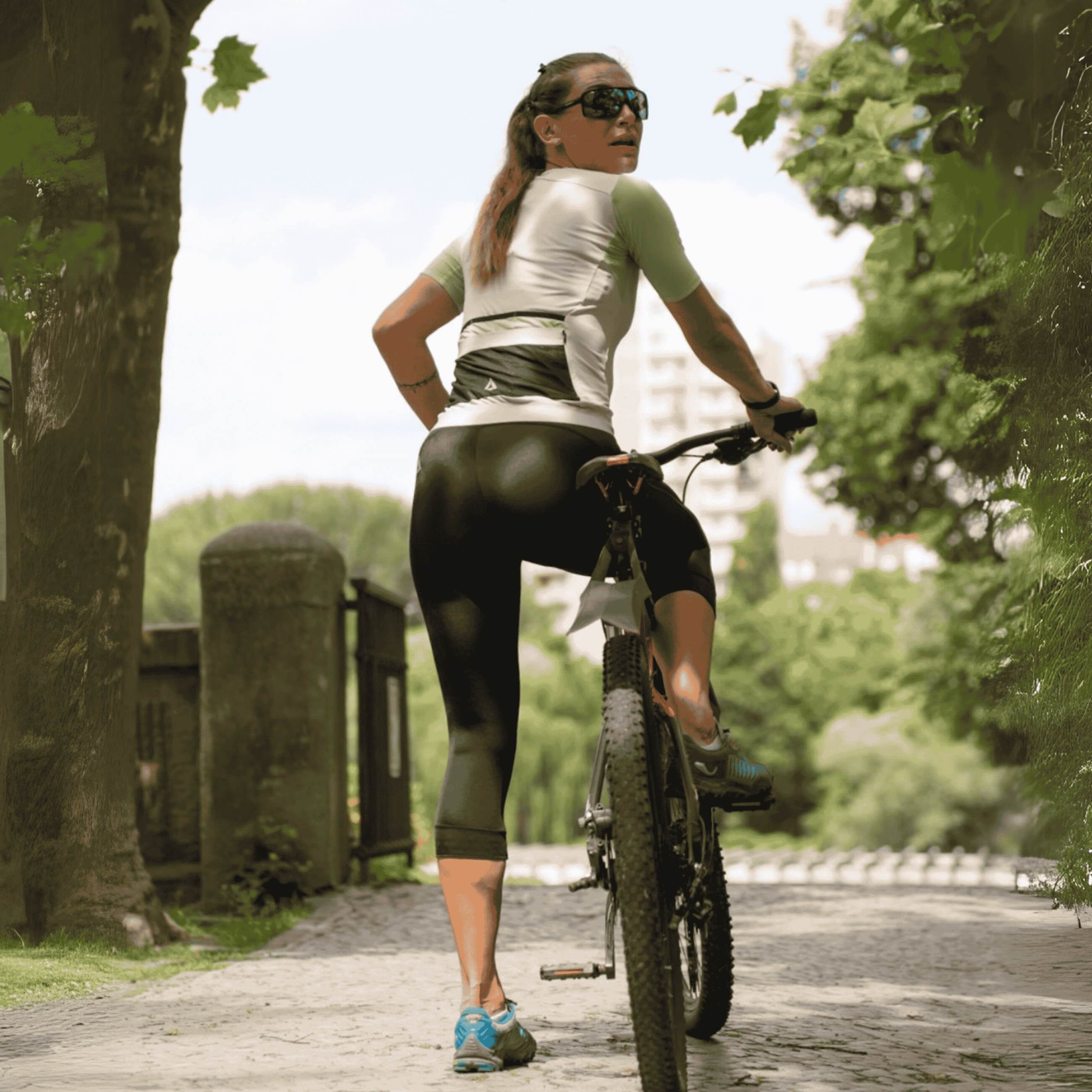 Damen Fahrradhose 3/4 Radhose Lang Pro Line Schwarz