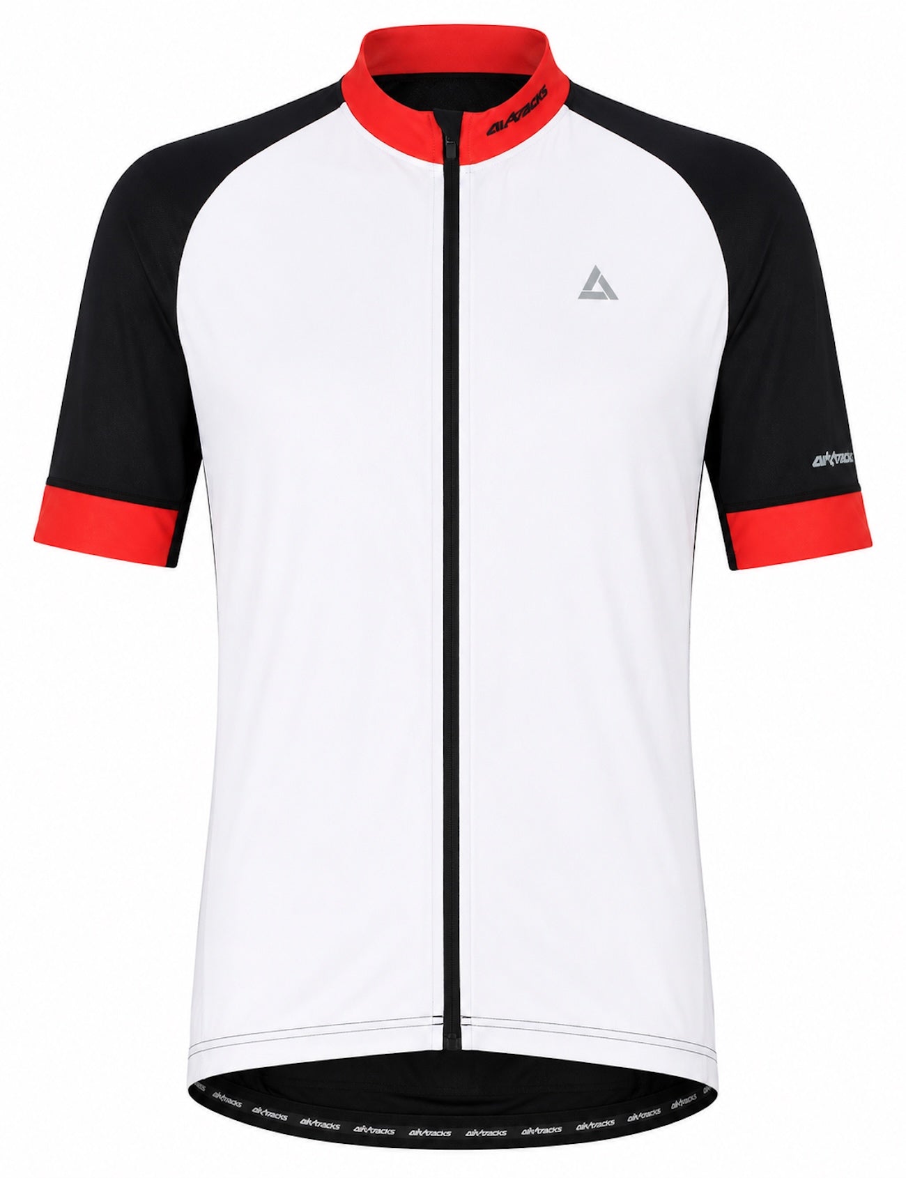 Herren Fahrradtrikot Kurzarm Radtrikot Pro Line Weiss Schwarz Rot