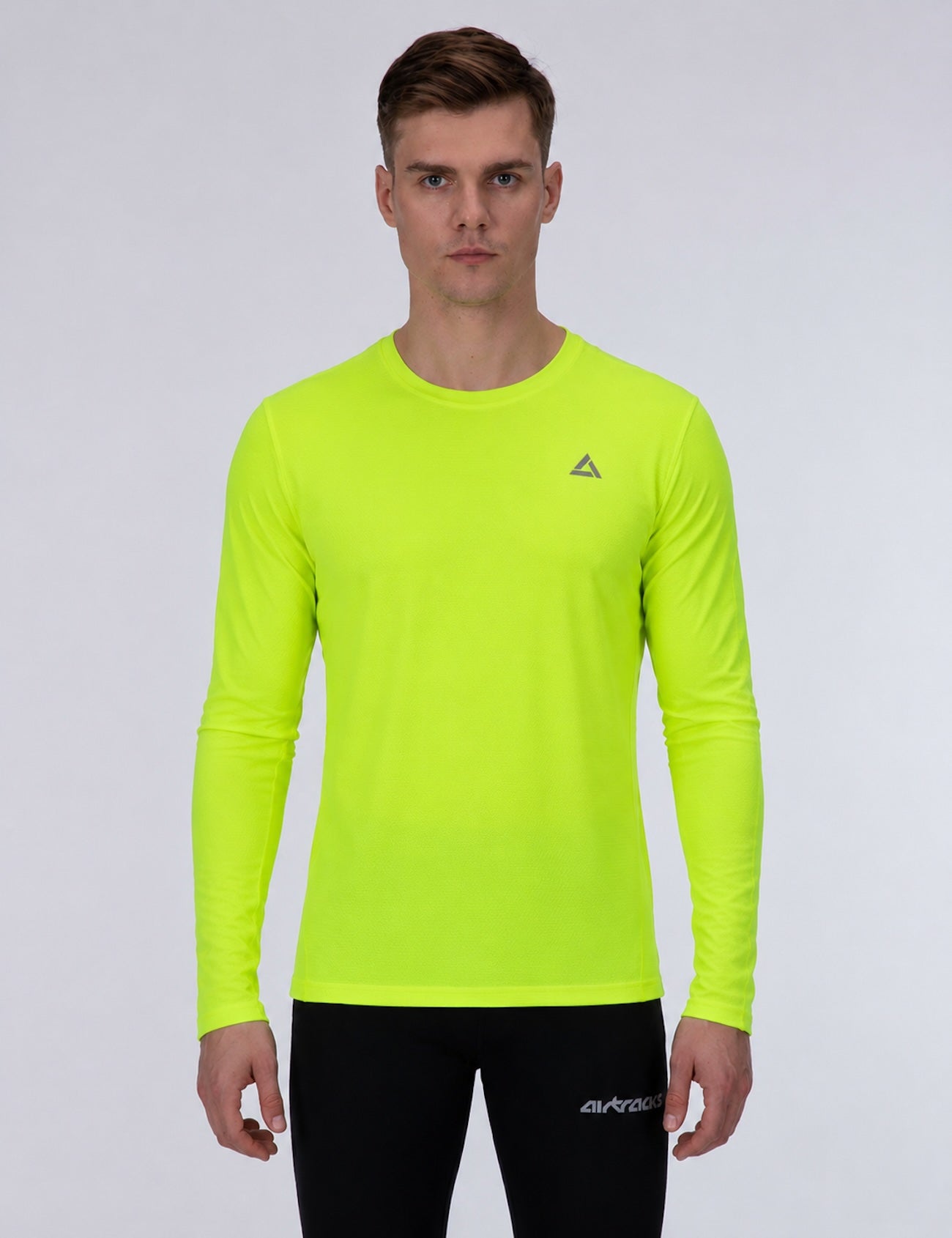 Herren Funktions Laufshirt Langarm Pro Line Neon Weiss
