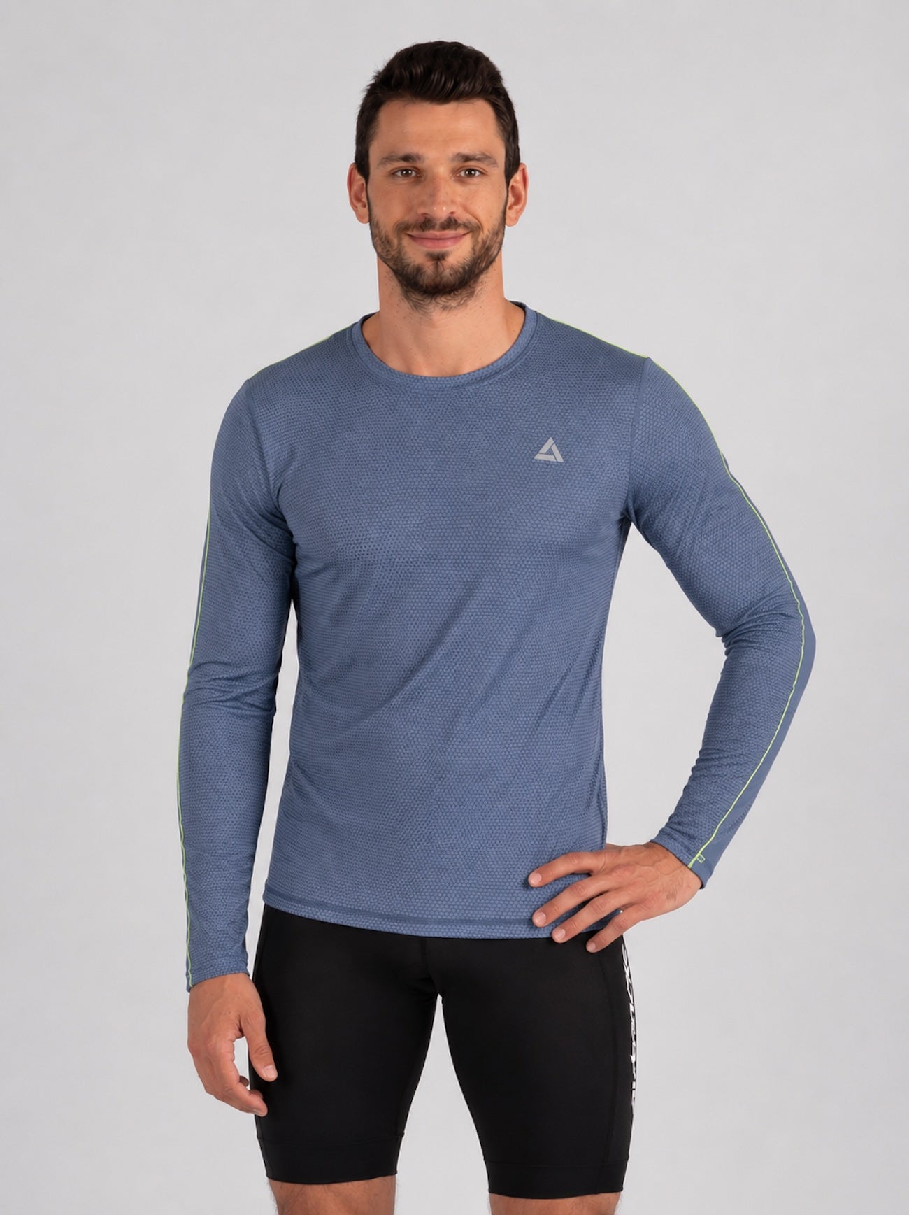 Herren Funktions Laufshirt Langarm Pro Line Grau Neon