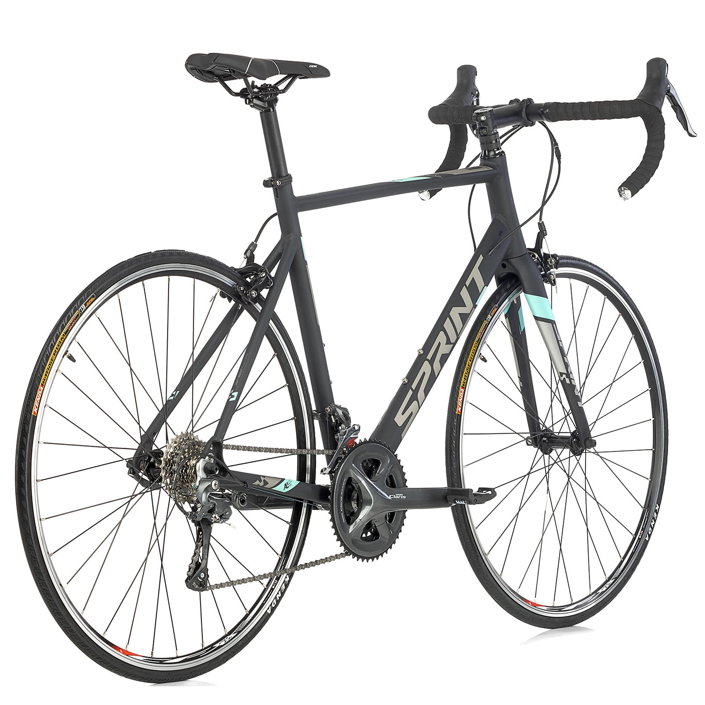 28" Men's Road Bike SPRINT MONZA RACE Bicycle CARBON FORK 2 x 8 Speed SHIMANO CLARIS RD-R2000 Black / Grey