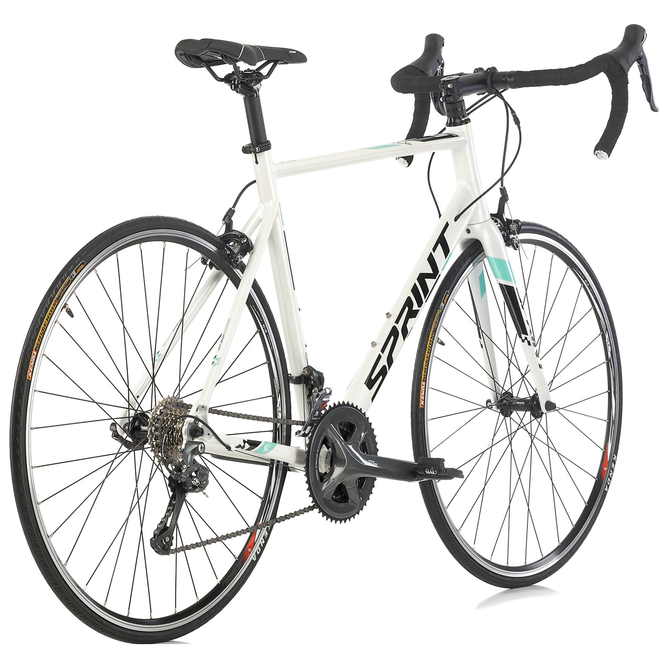 28" Men's Road Bike SPRINT MONZA RACE Bicycle CARBON FORK 2 x 8 Speed SHIMANO CLARIS RD-R2000 White / Green