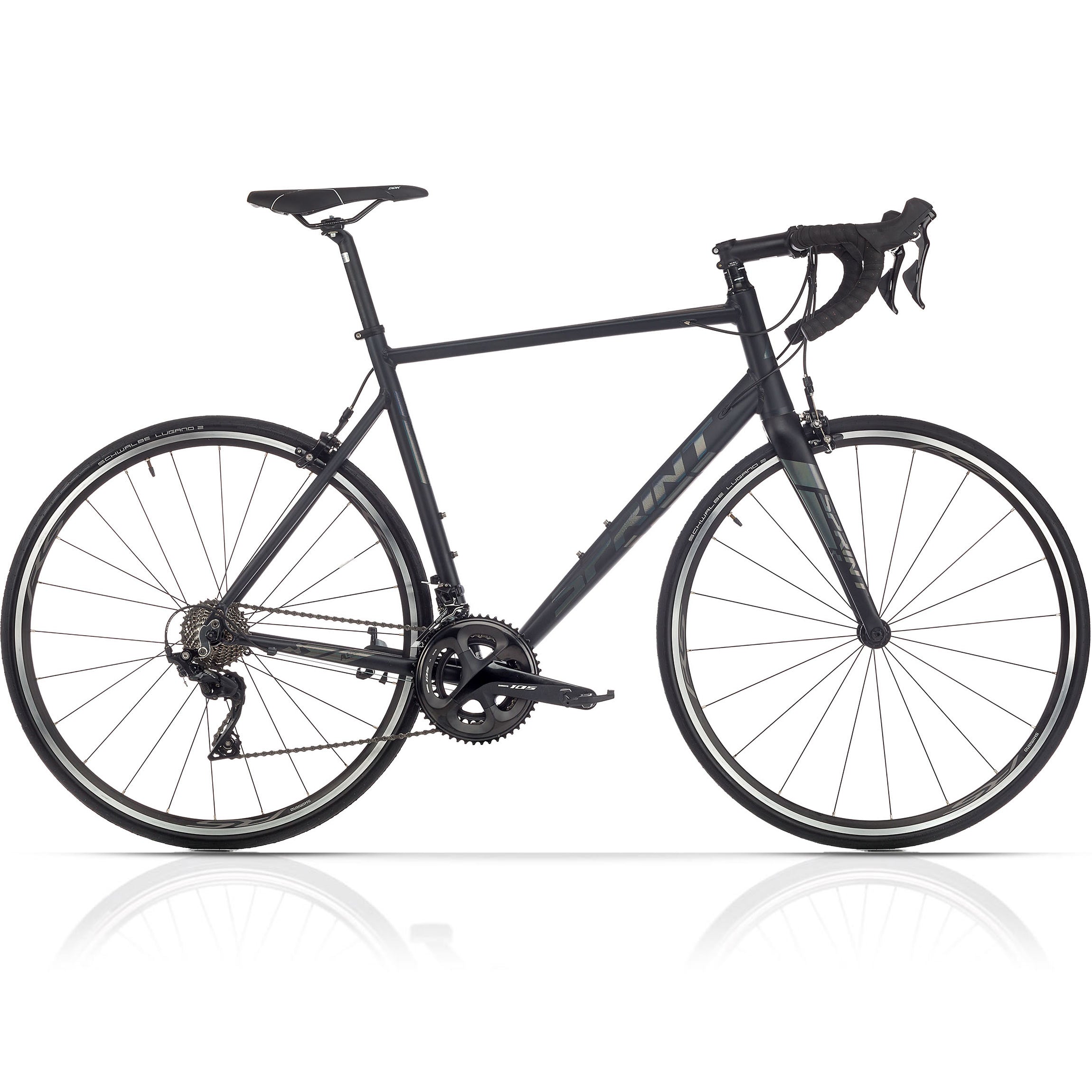 28" Herren Rennrad SPRINT MONZA TEAM Fahrrad CARBON GABEL 2 x 11 Gang SHIMANO 105 RD-R7000 Black / Chrom