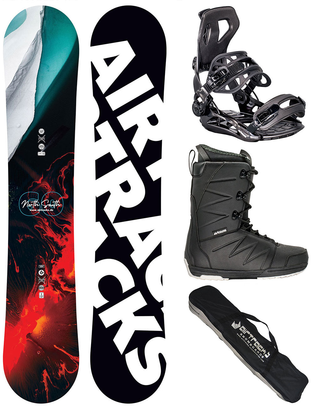 Herren Snowboard Set  North South 4 + Bindung Master ME + Boots Star + SB Bag