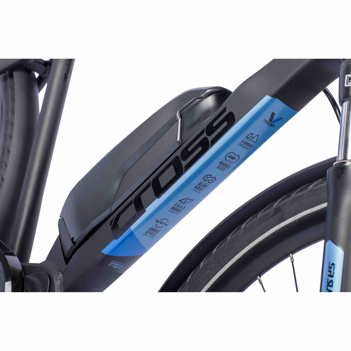 28" Men's E-Bike Trekking Bicycle V-TRON SHIMANO STEPS E-5000 418 Wh 9-Speed SHIMANO RD-T3000 - B-Stock