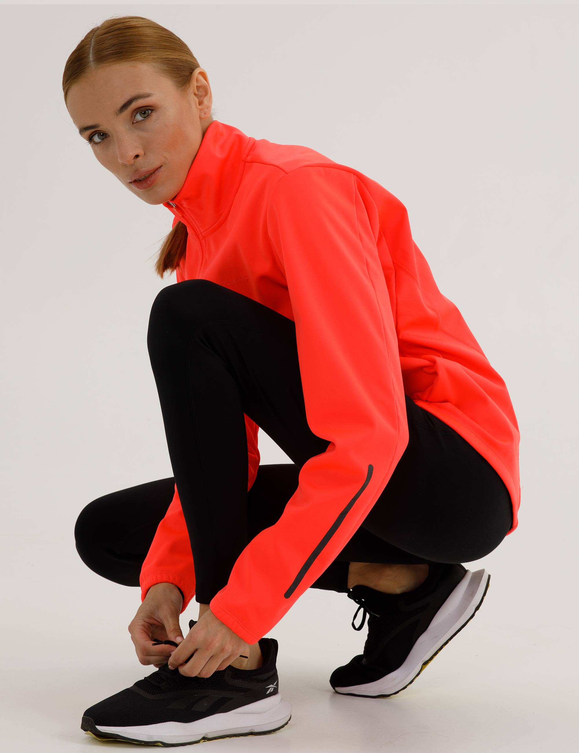 Damen Winter Fahrradjacke-Laufjacke Softshell Thermojacke Aktive Comfort Line Rot Neon