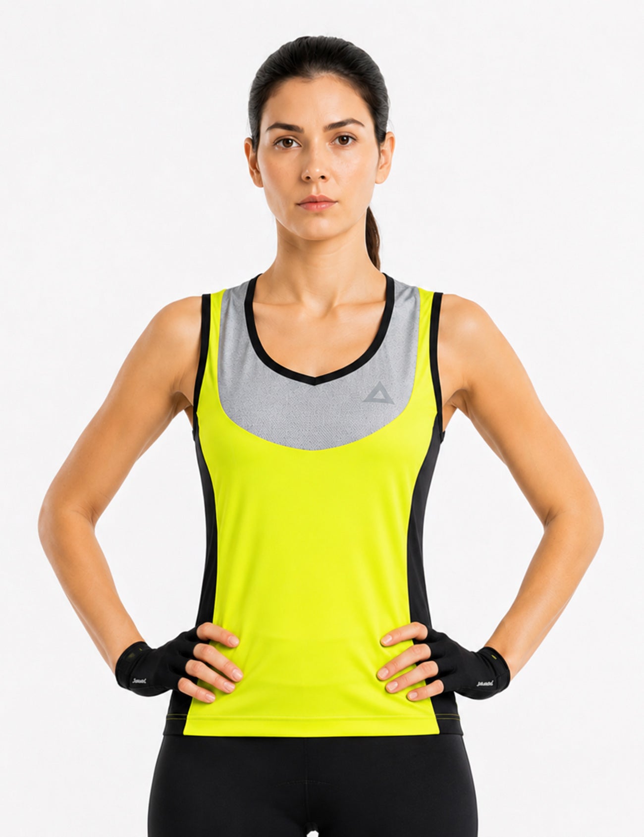 Damen Fahrradtrikot Kurzarm Radtrikot Ärmellos Comfort Line Neon