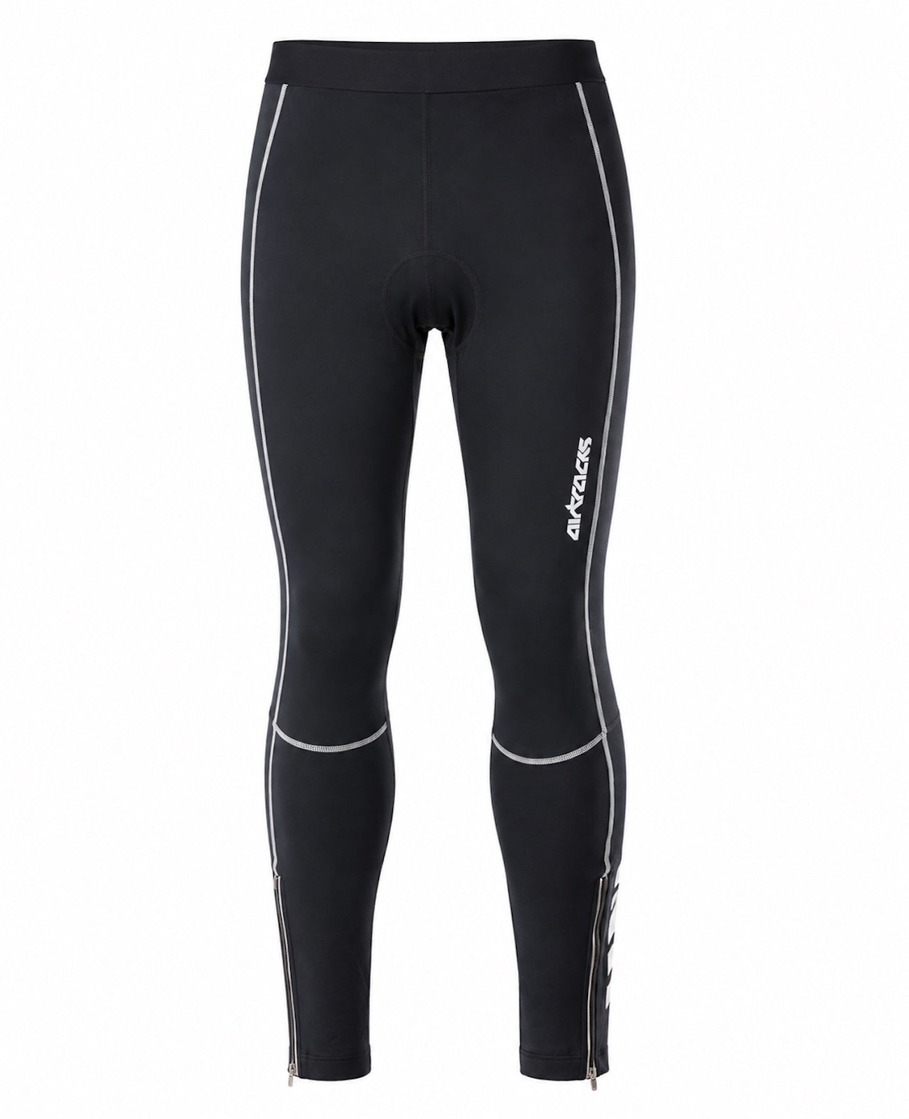 Herren Thermo Fahrradhose Lang Pro Schwarz-Silber