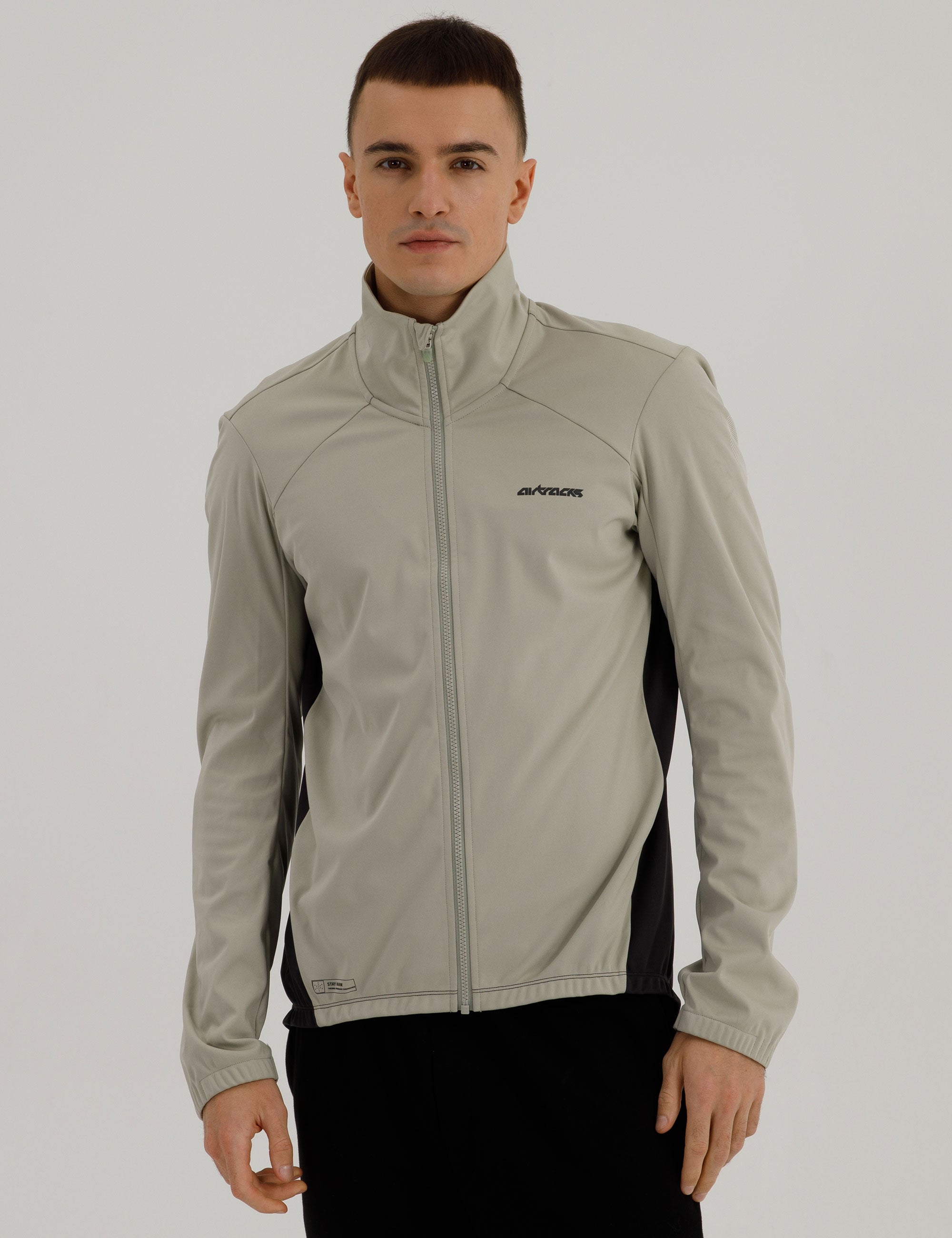 Veste d'hiver homme pour vélo Softshell Thermique Ligne Advance Noir-Gris