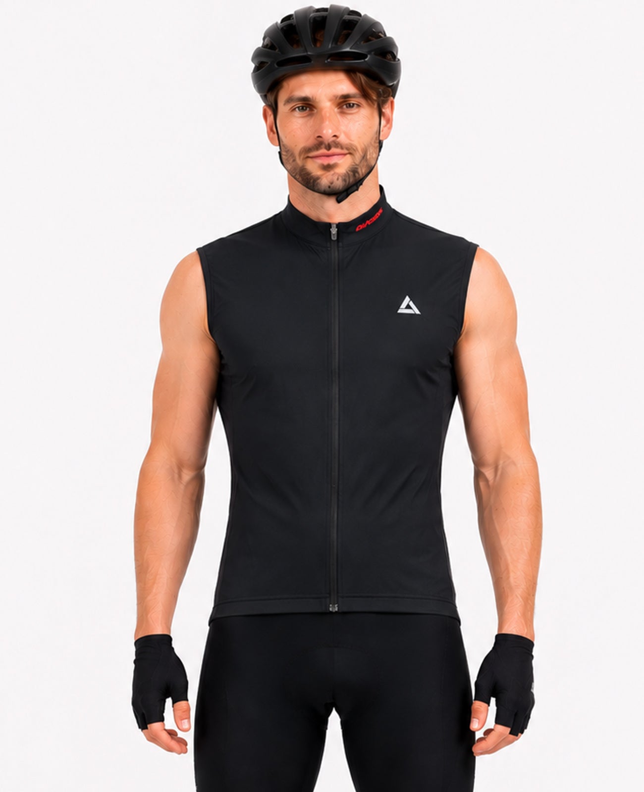 Herren Fahrradtrikot Kurzarm Radtrikot Ärmellos Comfort Line Schwarz