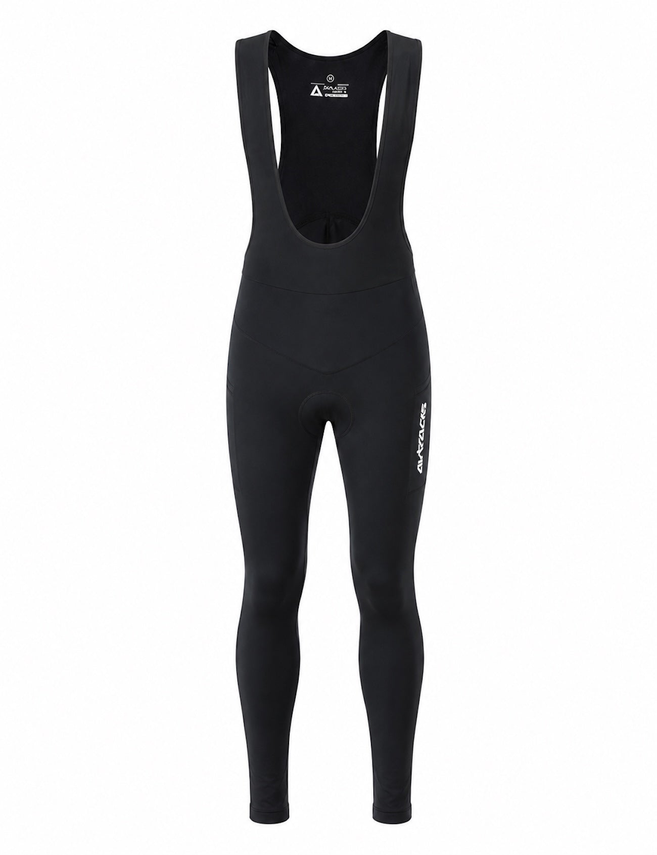 Herren Thermo Fahrradhose Lang Trägerhose Pro Schwarz